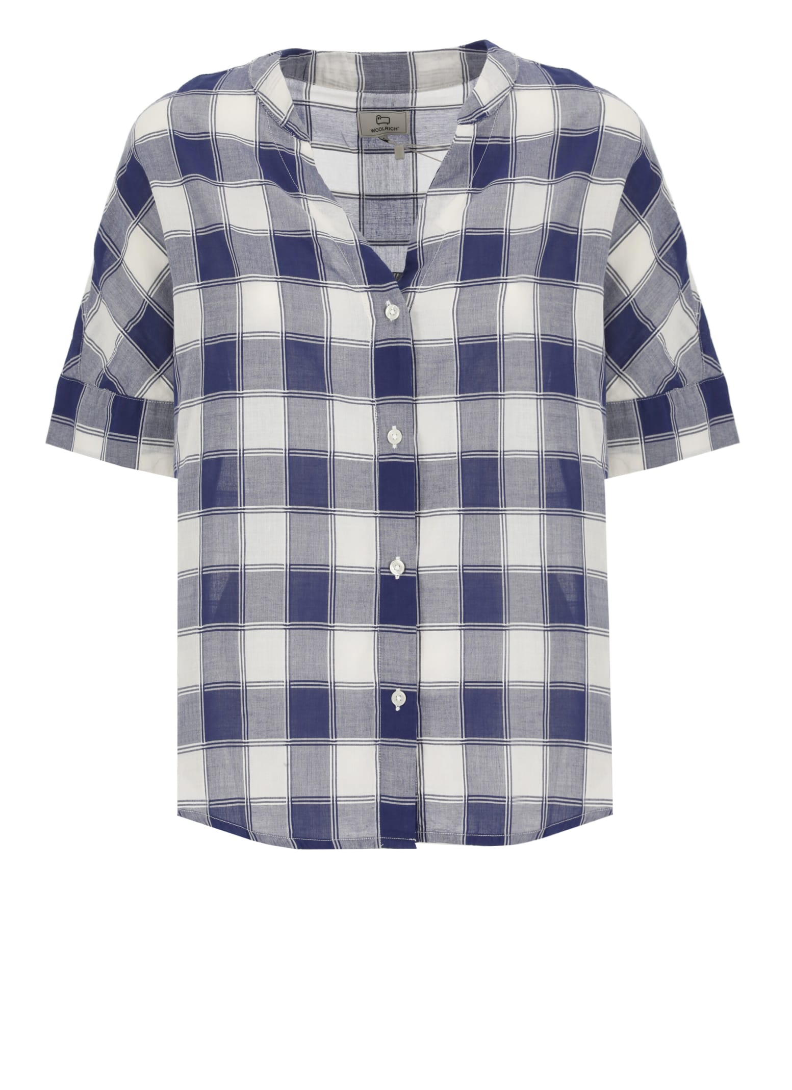 Shop Woolrich Check Voile Shirt In Blue
