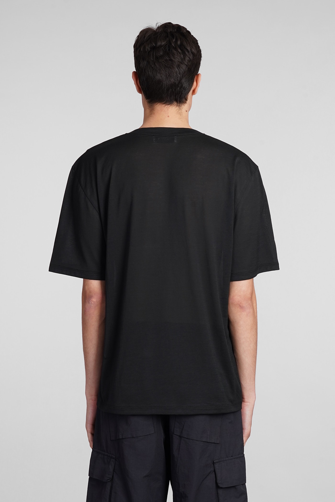 Shop Laneus Crewneck Man T-shirt In Black Cotton