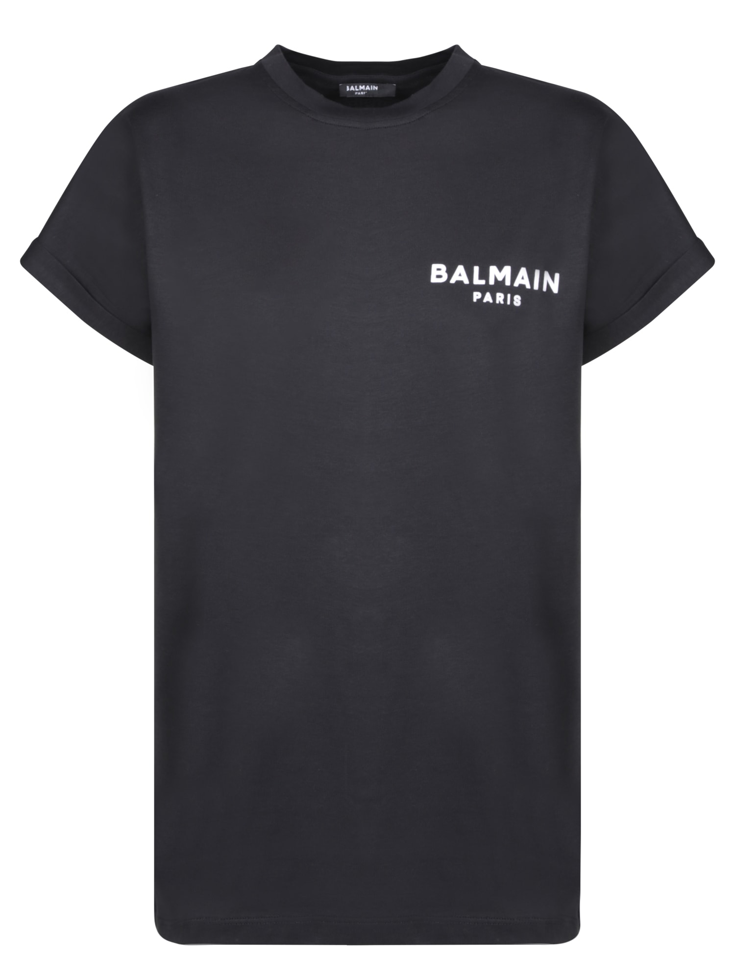 Shop Balmain Sky Blue Logo T-shirt In Black