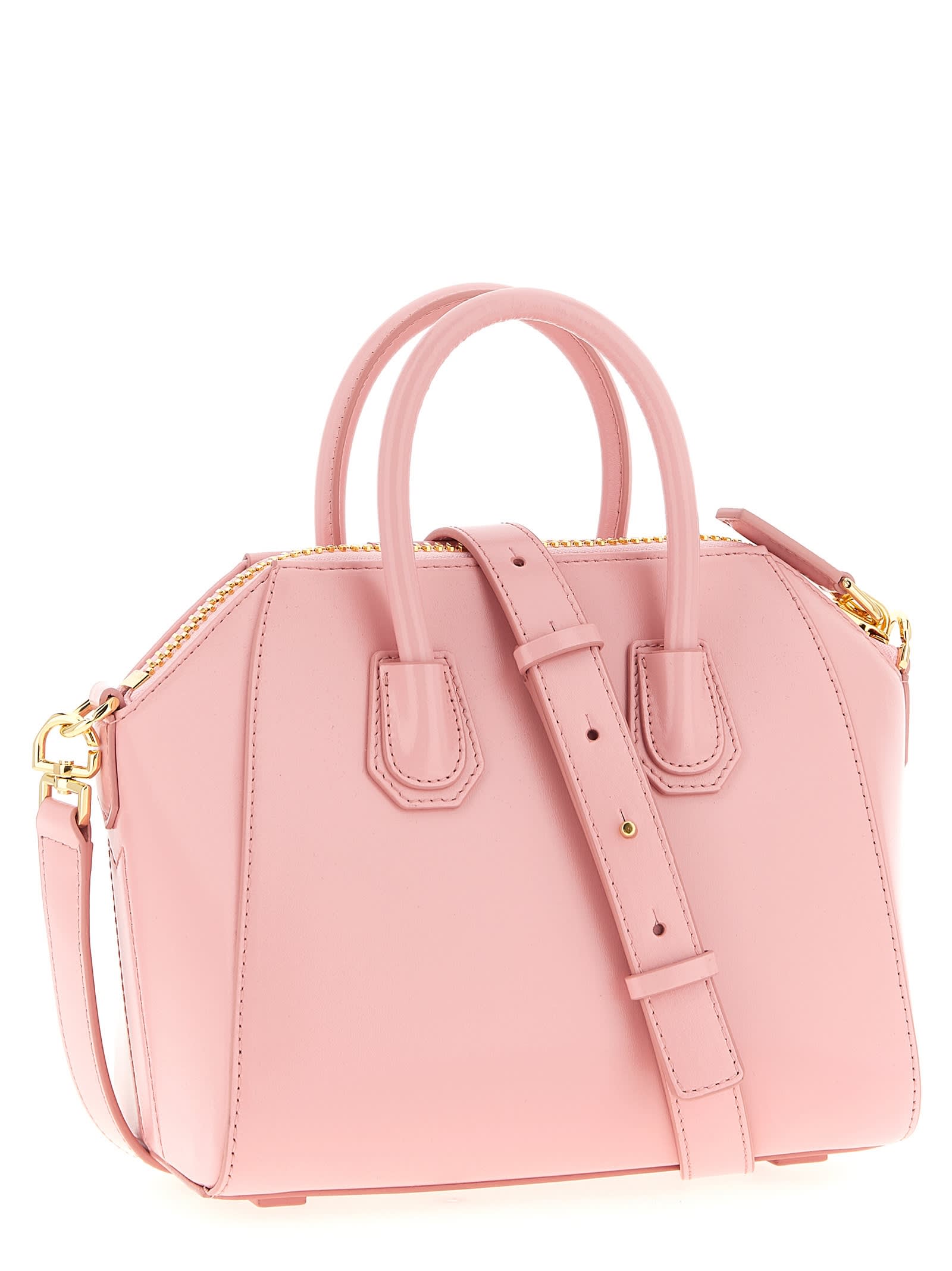 Givenchy Antigona Mini Top-handle Bag In Patent Leather In Pink