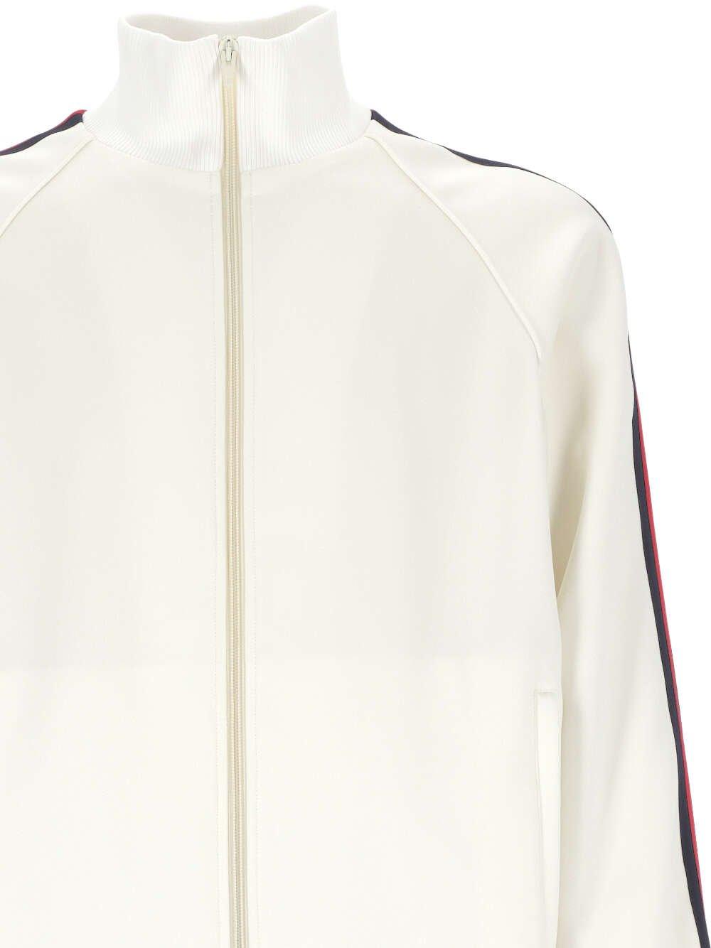 Shop Gucci Fluid Drill Zip Jacket In White