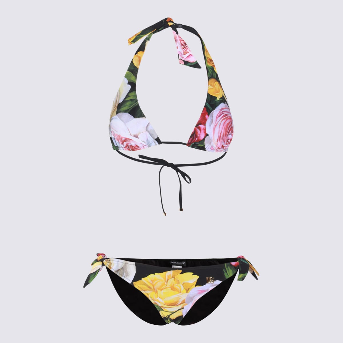 White, Yellow And Rose Bikini Set