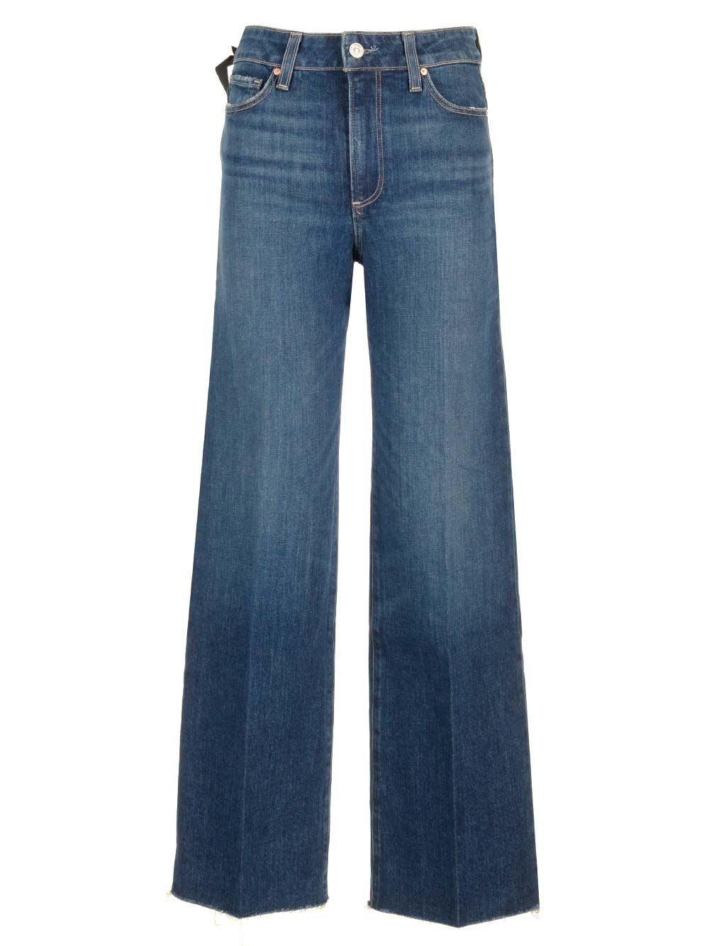 Shop Paige Anessa Straight Leg Jeans In Blue