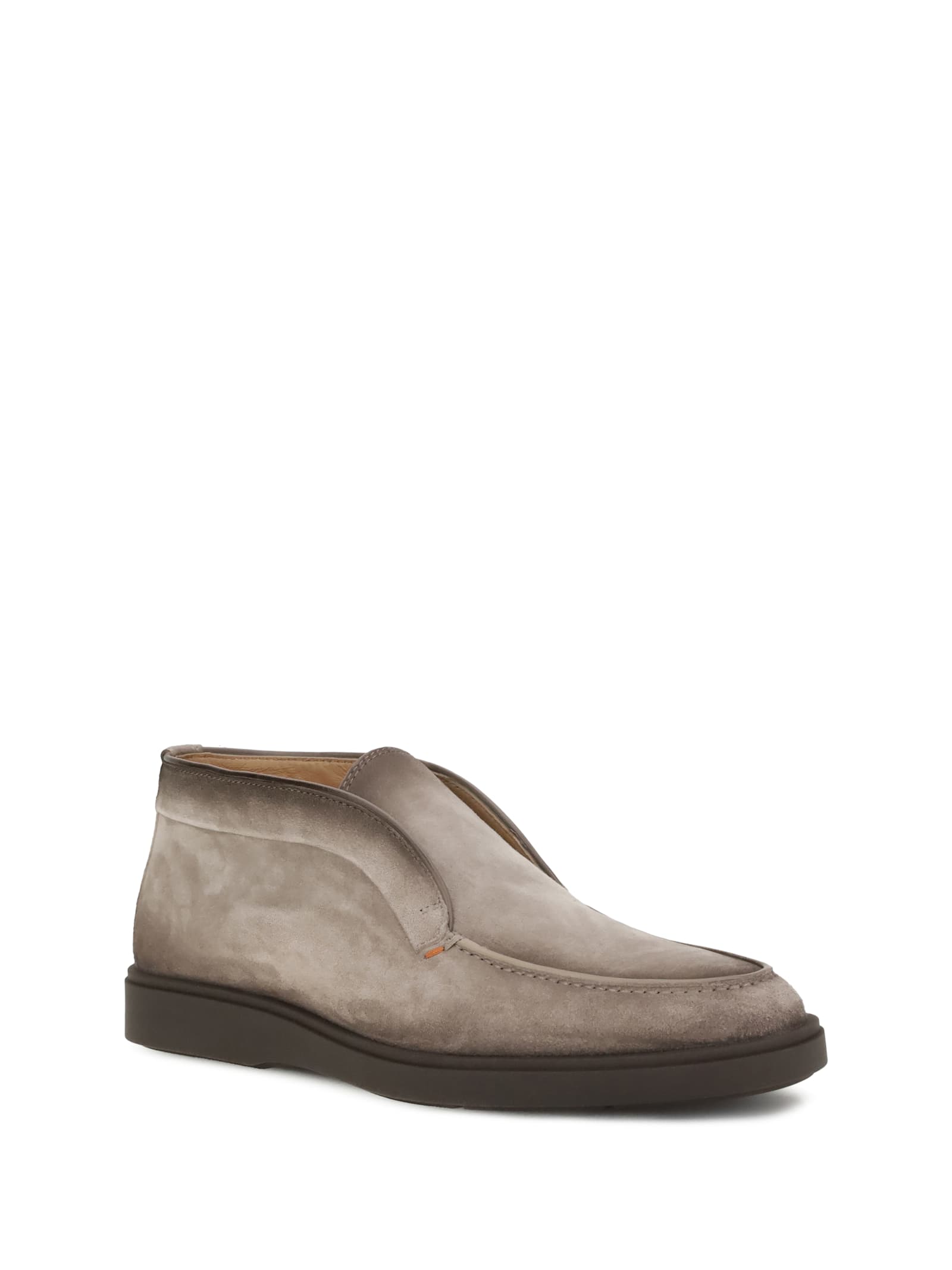 Santoni Suede Leather Desert Boot In Multi