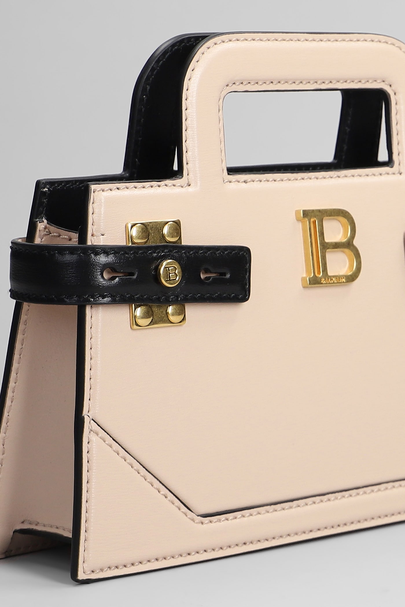 Balmain B Buzz Small Shoulder Bag In Rose-pink Leather