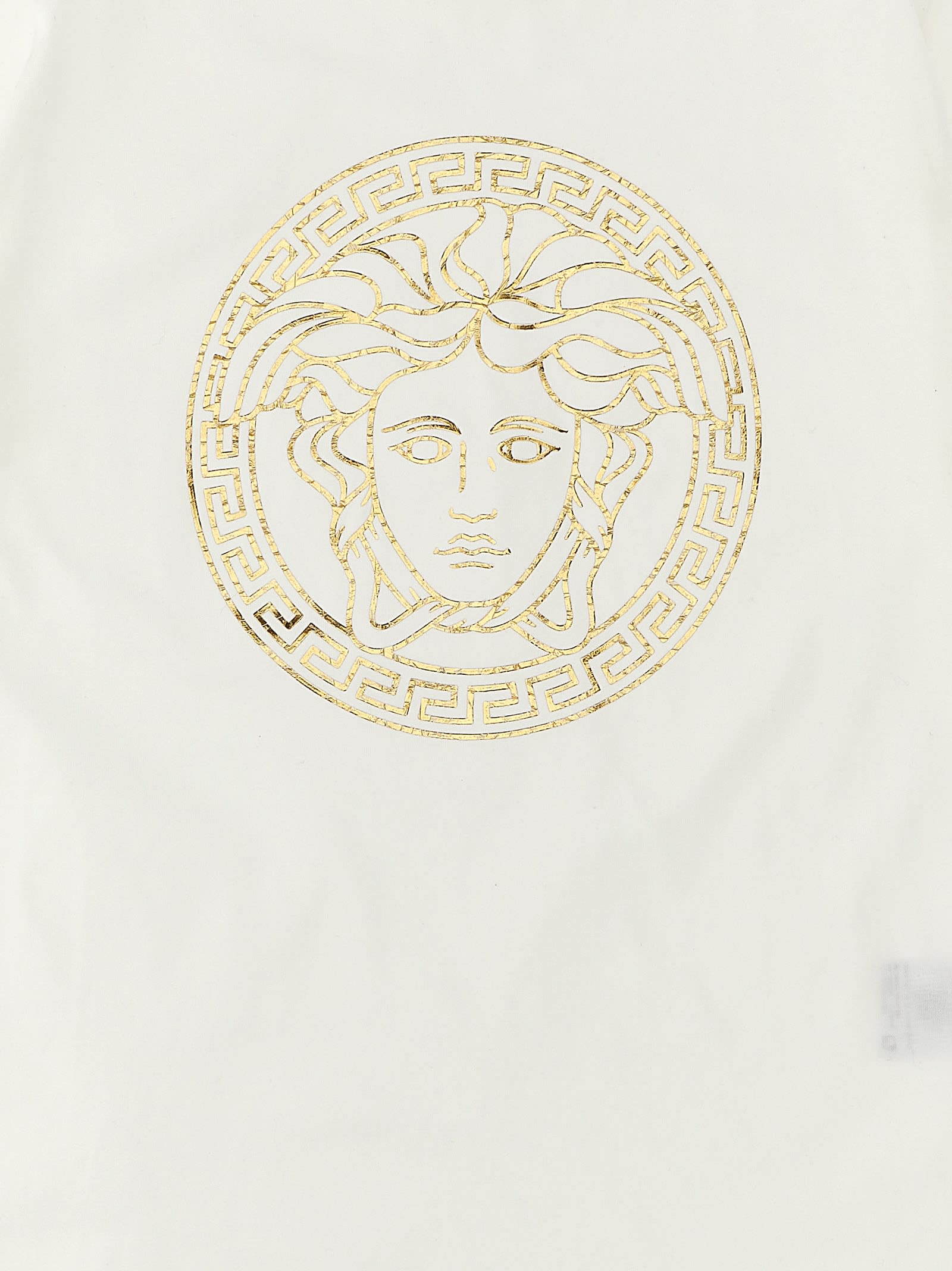 Shop Versace Logo Print T-shirt In Bianco