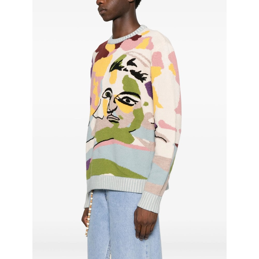 Kidsuper Mens Multi Jacquard Knitted Jumper In Green