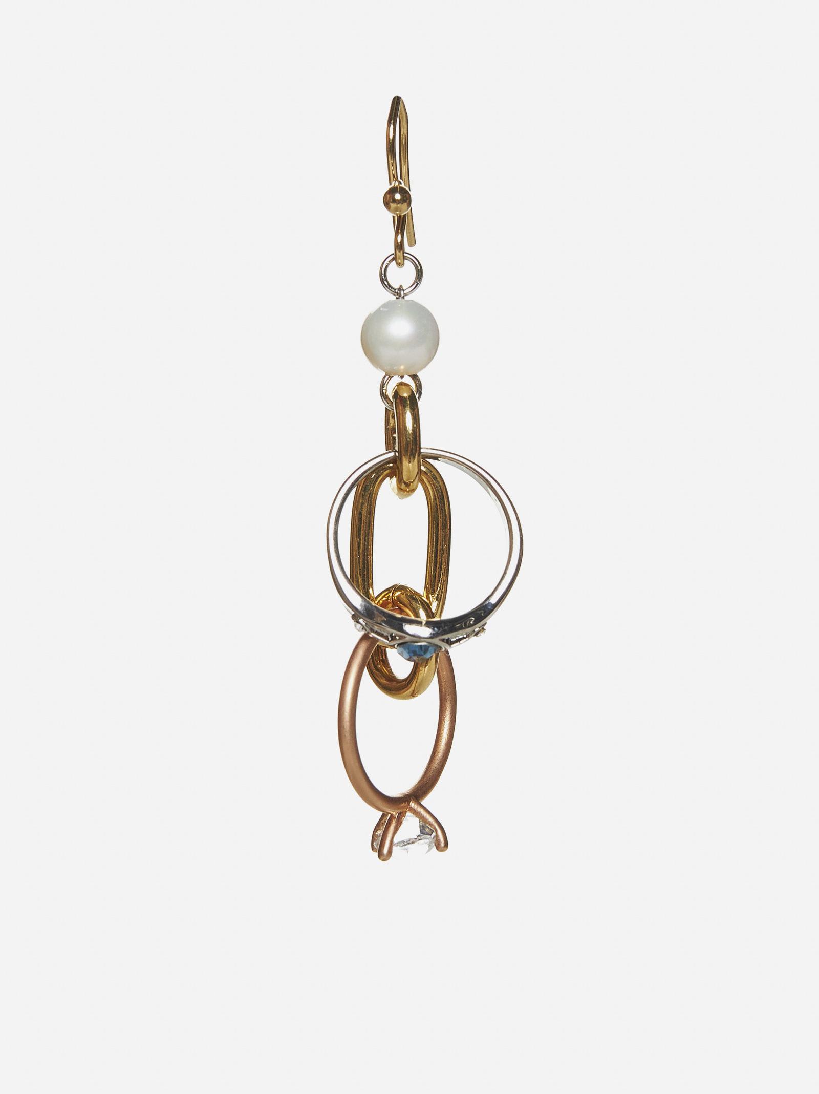 Shop Marni Pearl And Pendant Earrings In Multicolored