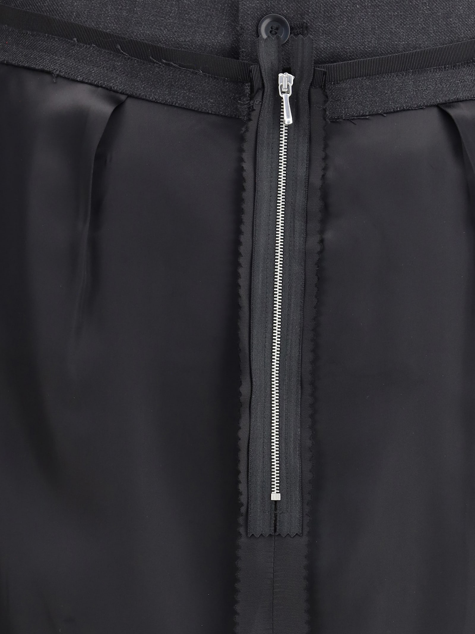 Maison Margiela Wool Midi Skirt In Blue