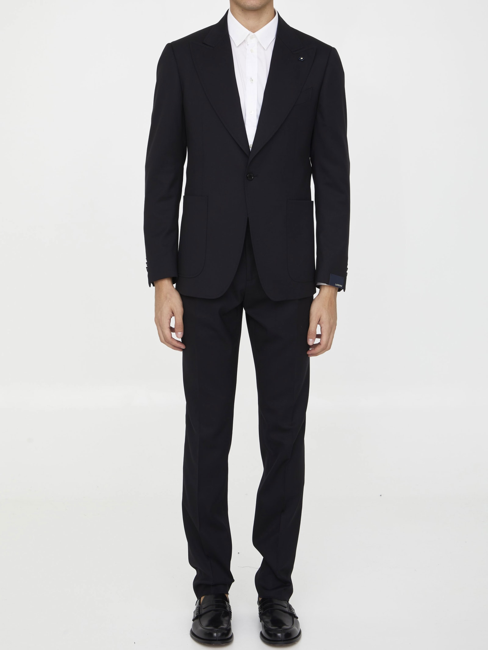 Lardini Black Wool Two-piece Suit