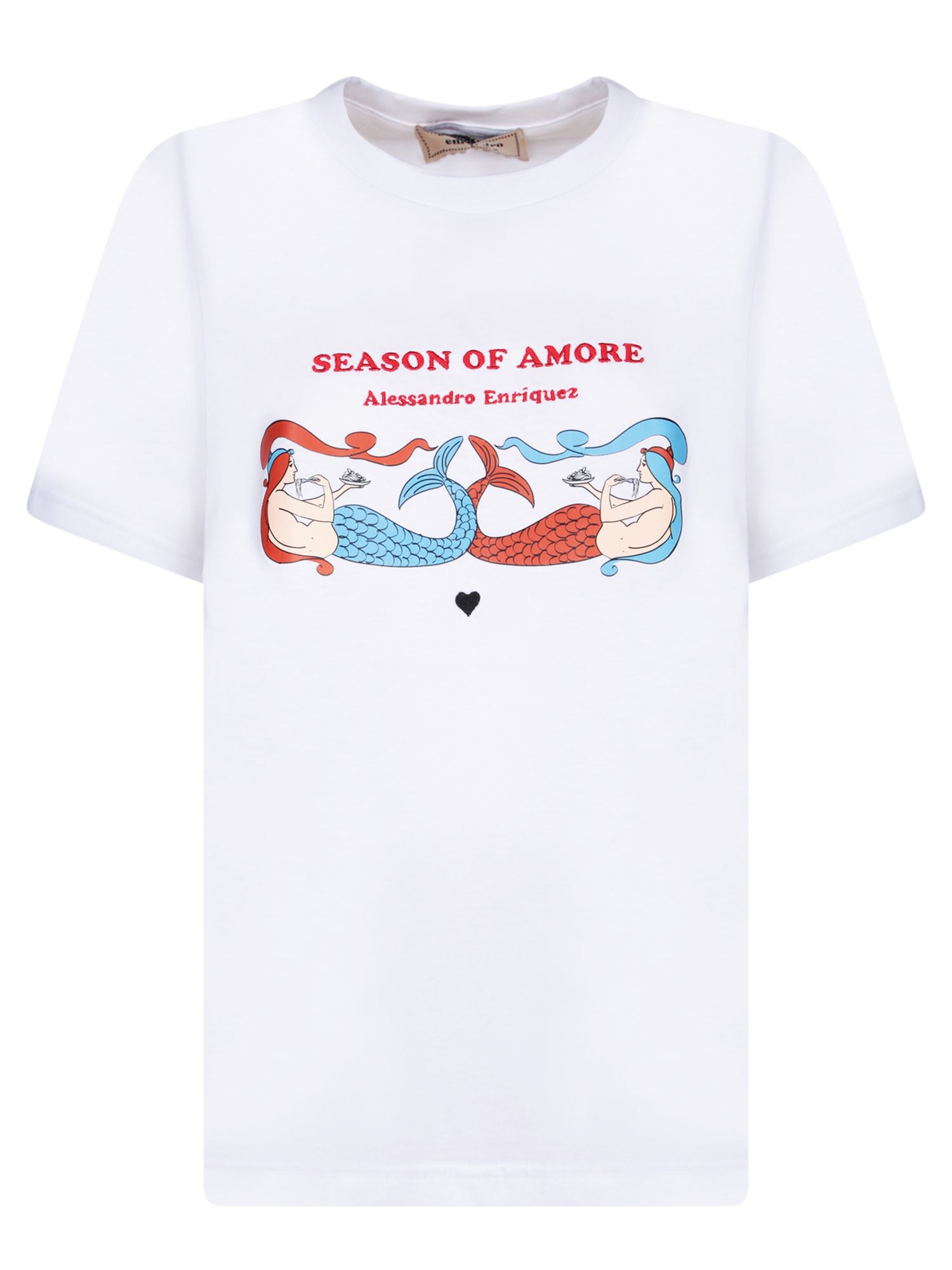 Shop Alessandro Enriquez White Season Of Amore T-shirt -