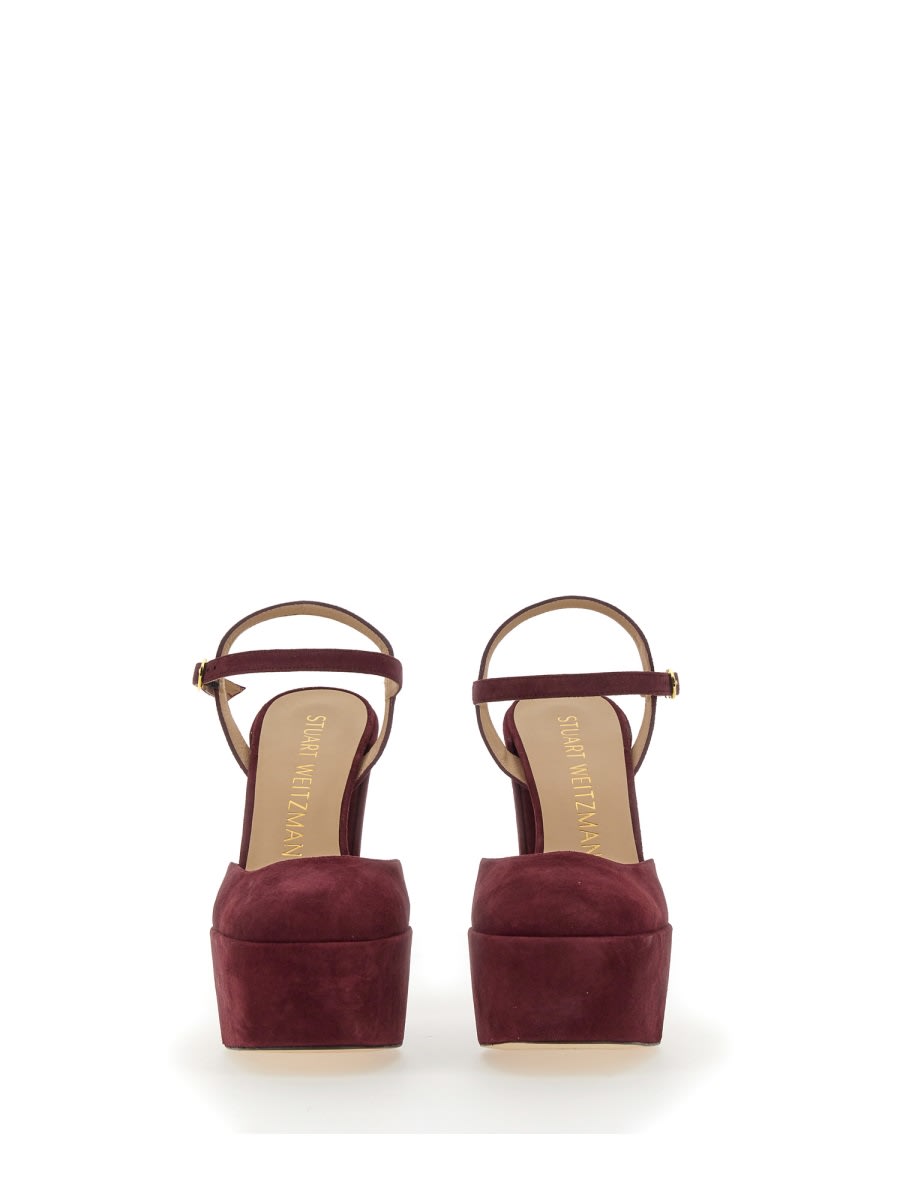 Shop Stuart Weitzman Pump In Suede In Bordeaux