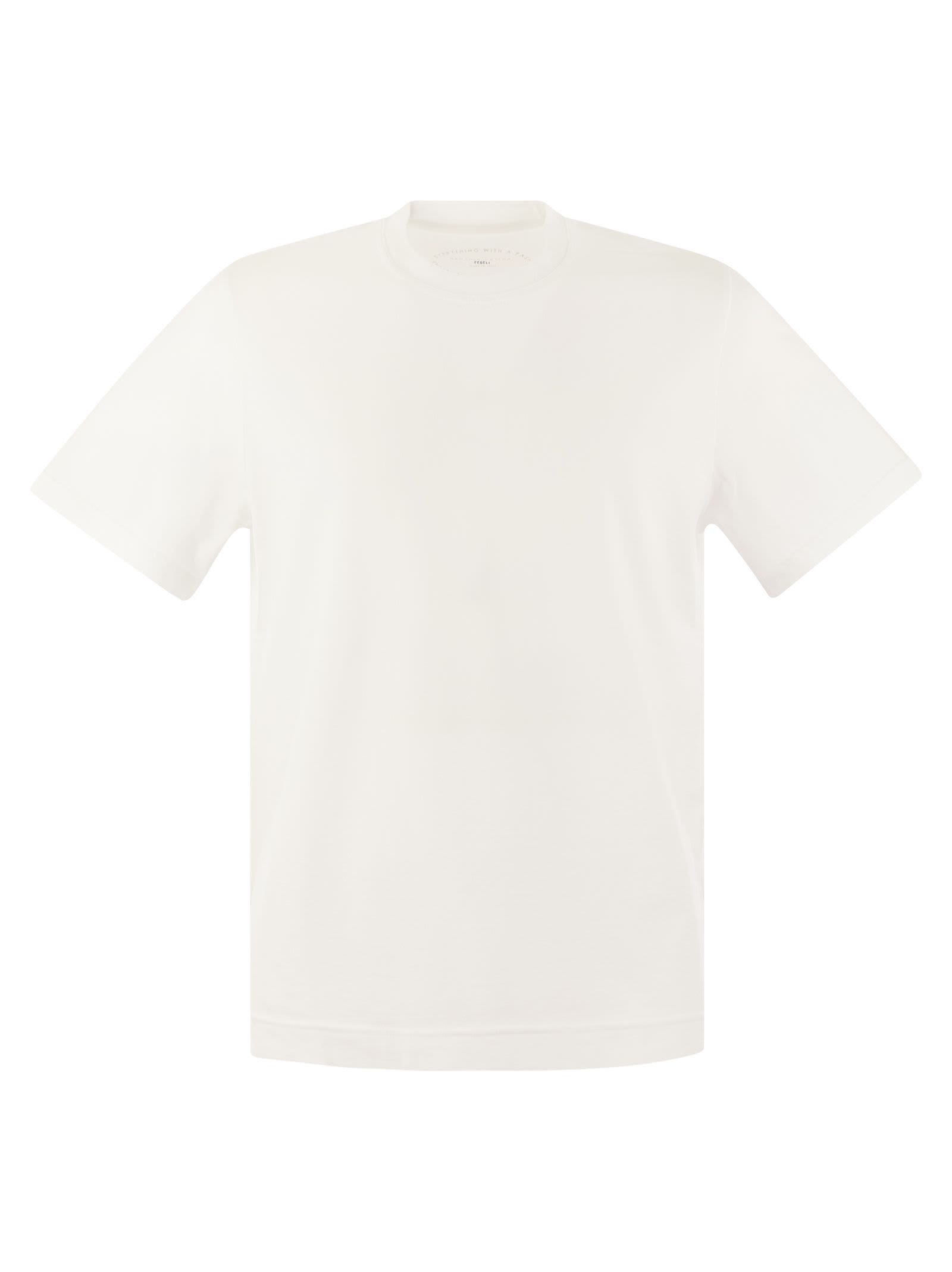 Shop Fedeli Short-sleeved Cotton T-shirt In White