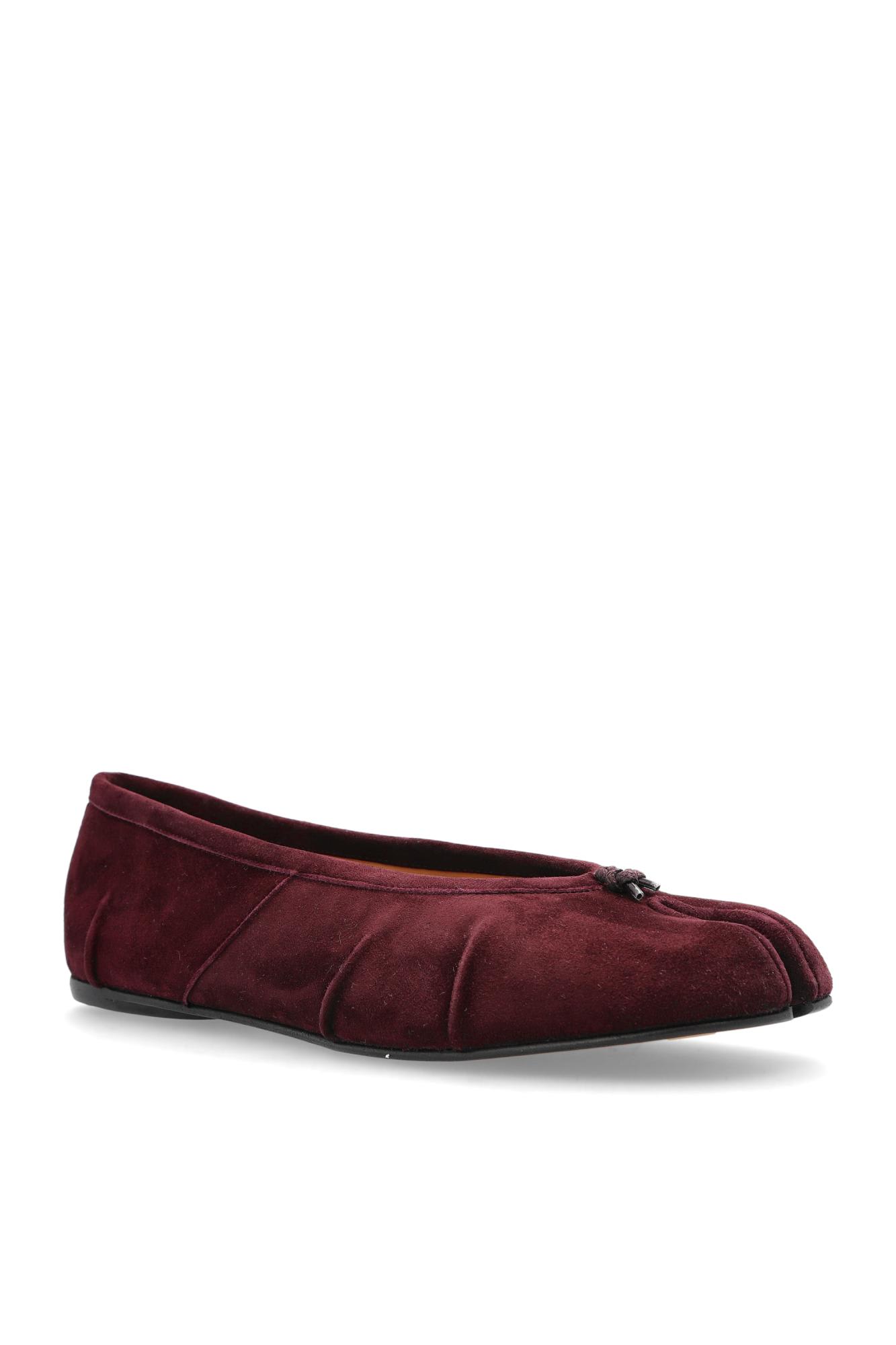Maison Margiela Suede Ballerinas With Tabi Cut-out In Animal Print