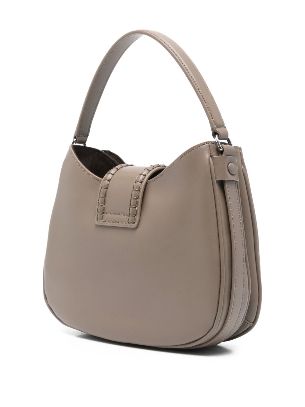 Emporio Armani Small Leather Shoulder Bag In Gray