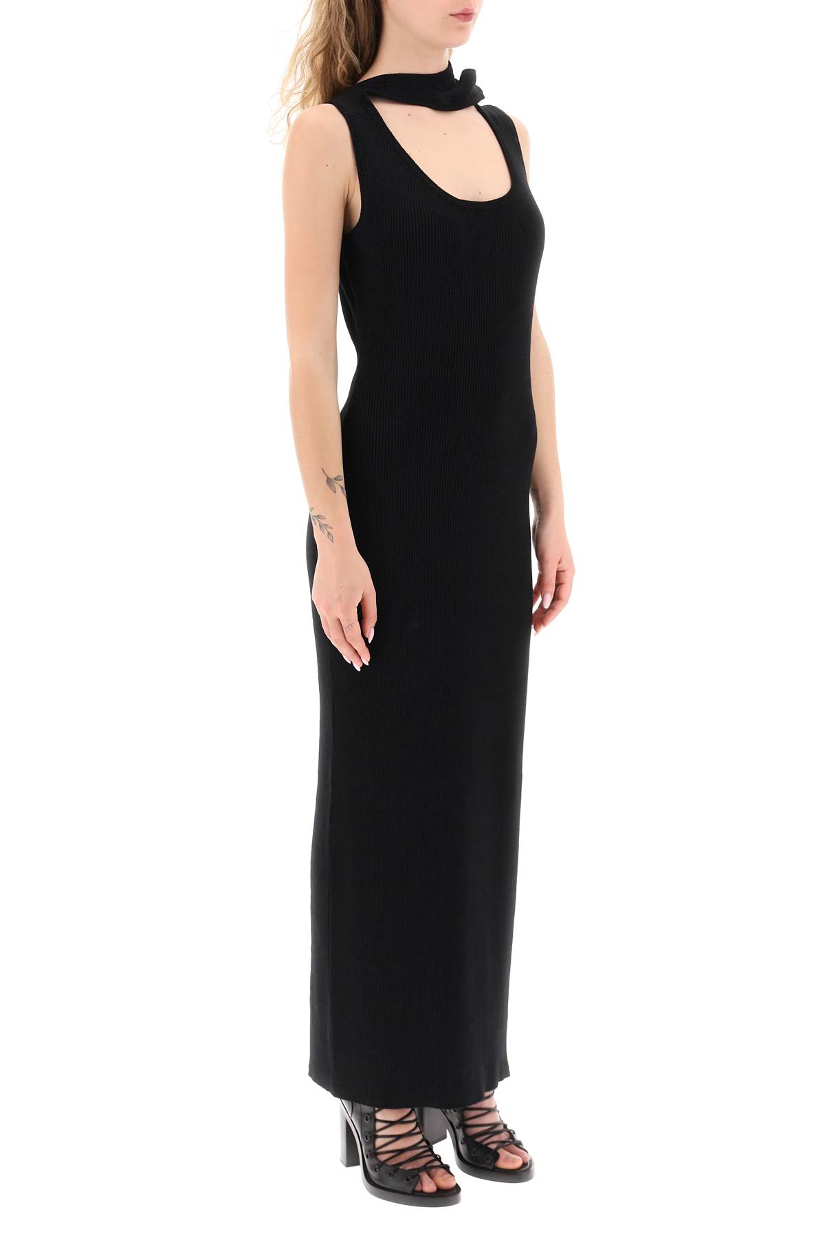 Shop Y/project Ribbed Knit Maxi Dress In Black (black)