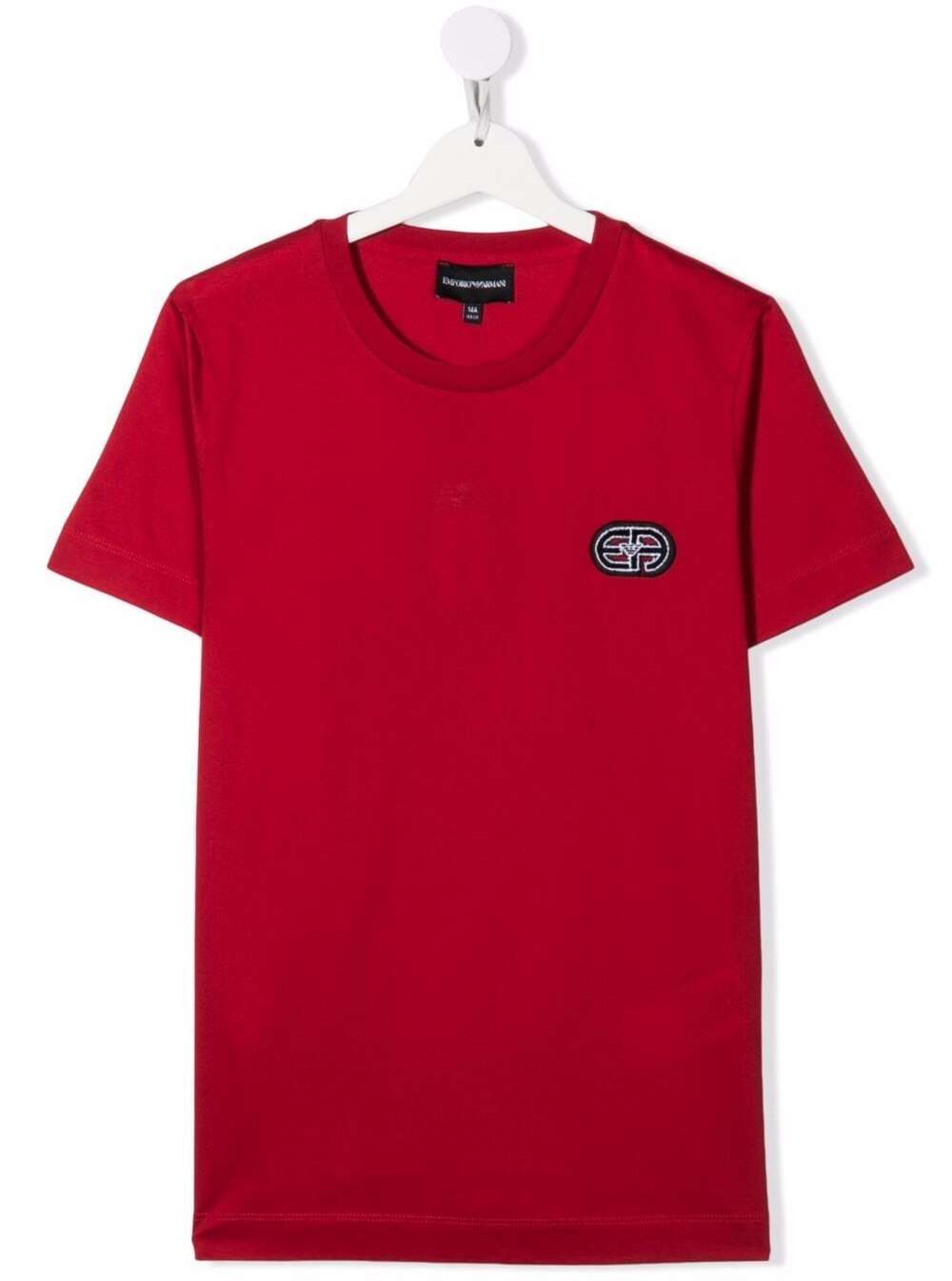 Emporio Armani Kids Boys Red Cotton T-shirt With Logo