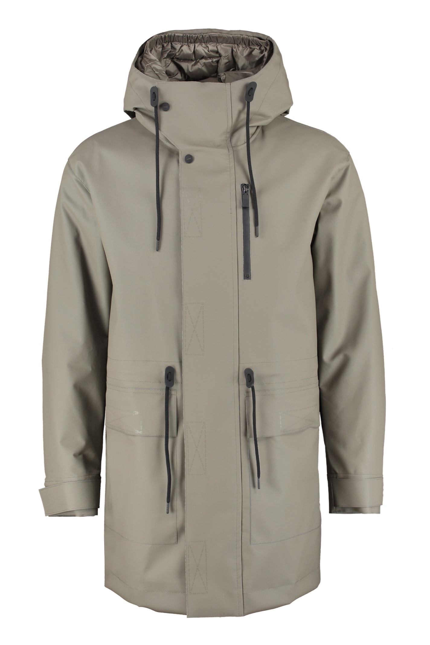 Add Technical Fabric Parka With Internal Removable Down Jacket