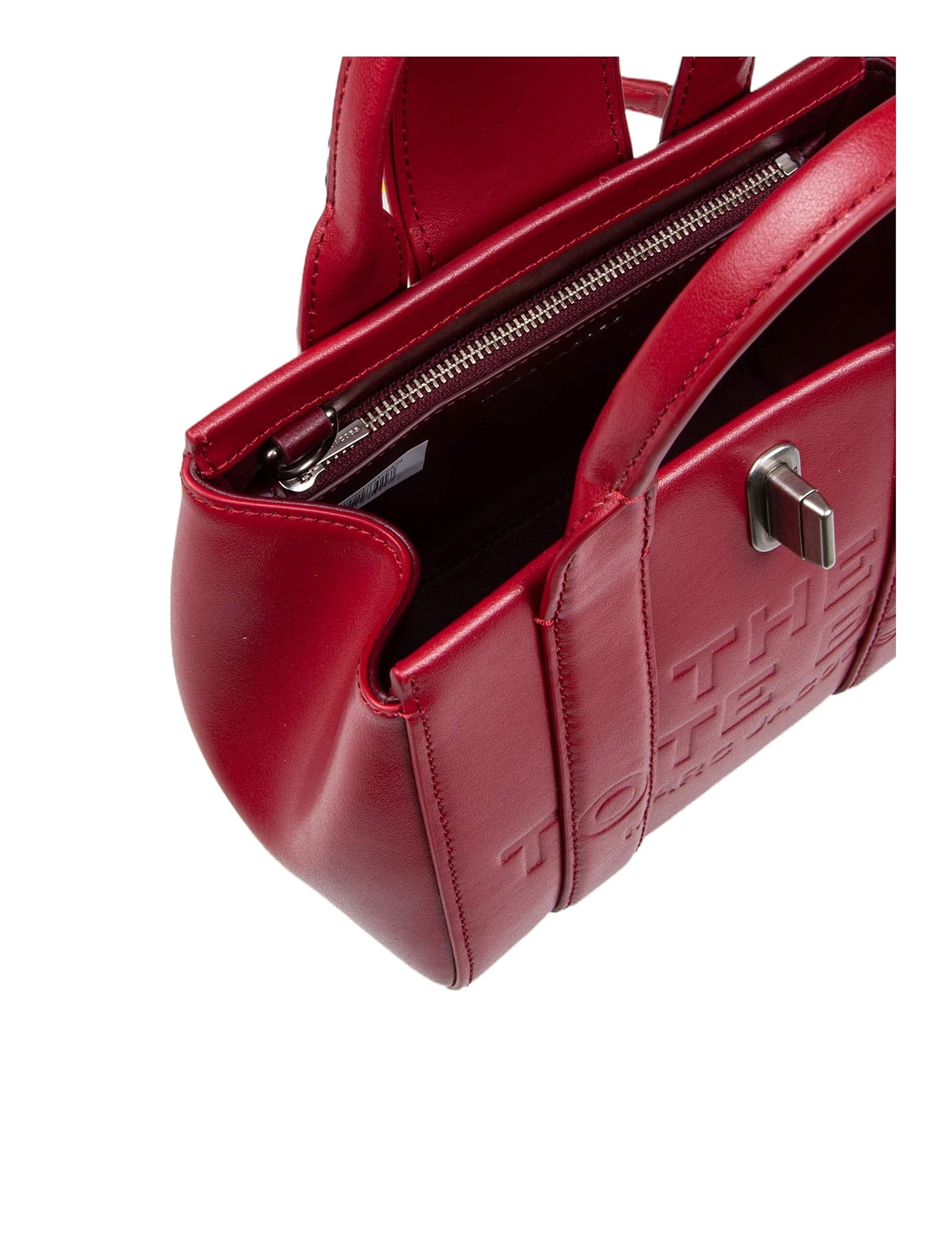 Shop Marc Jacobs The Mini Tote In Red Leather