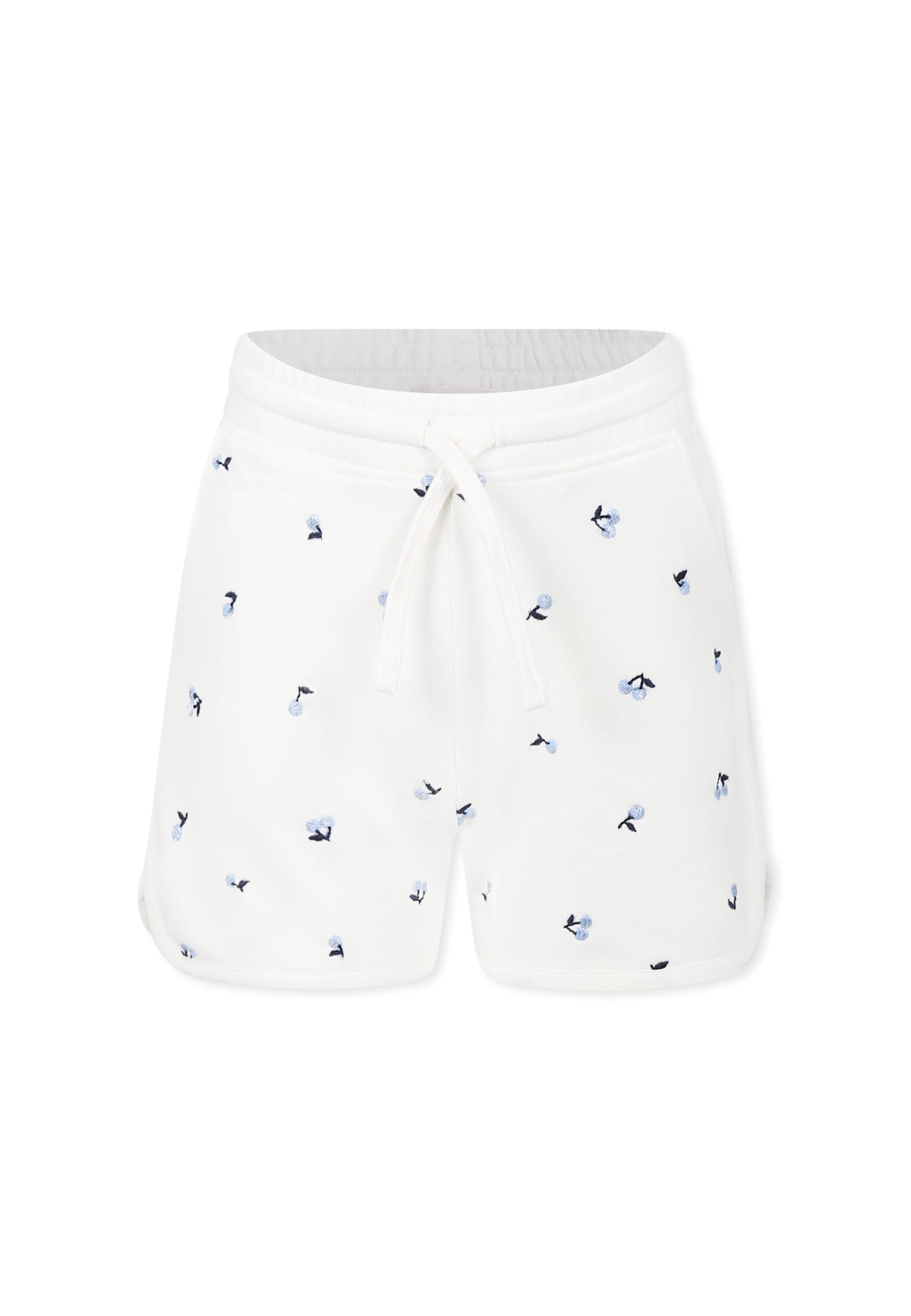 Bonpoint Ivory Shorts For Girl With Cherries In White