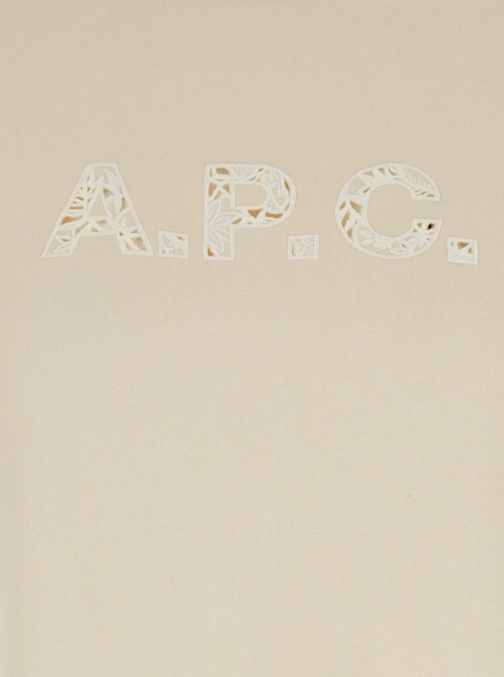 Apc Annie Beige T-shirt With Logo Print On The Front In Cotton Woman In Beige