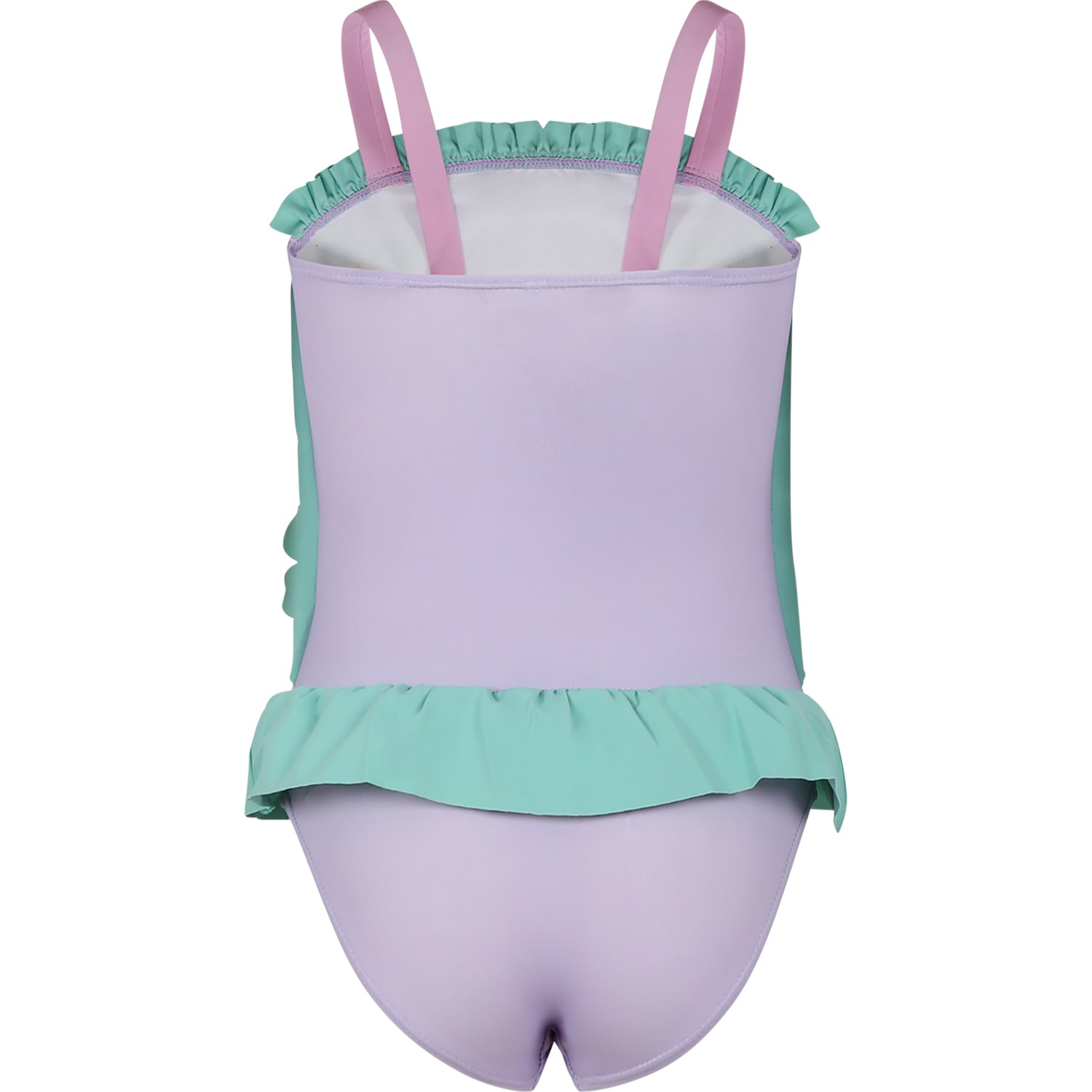 Shop Stella Mccartney Purple Swimsuit For Girl With Seahorse In Violet