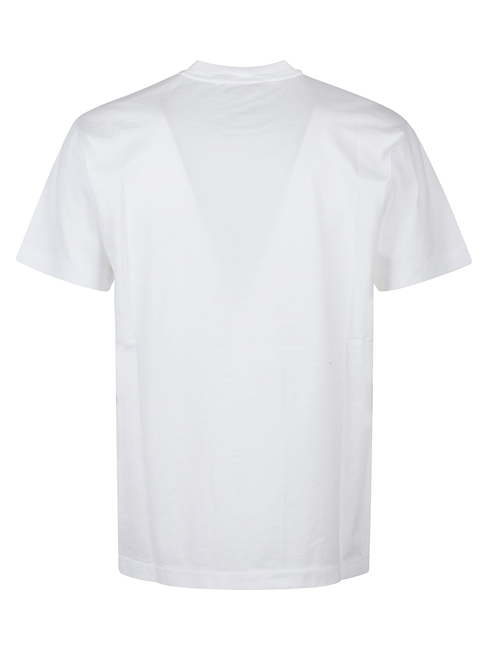 Stone Island White Short-sleeve T-shirt With Compass Patch In White