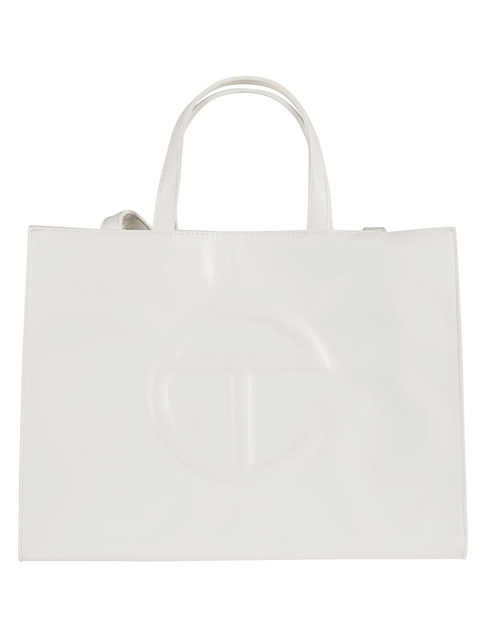 Telfar Logo Stamped Shopper Bag Tote In Wt | ModeSens