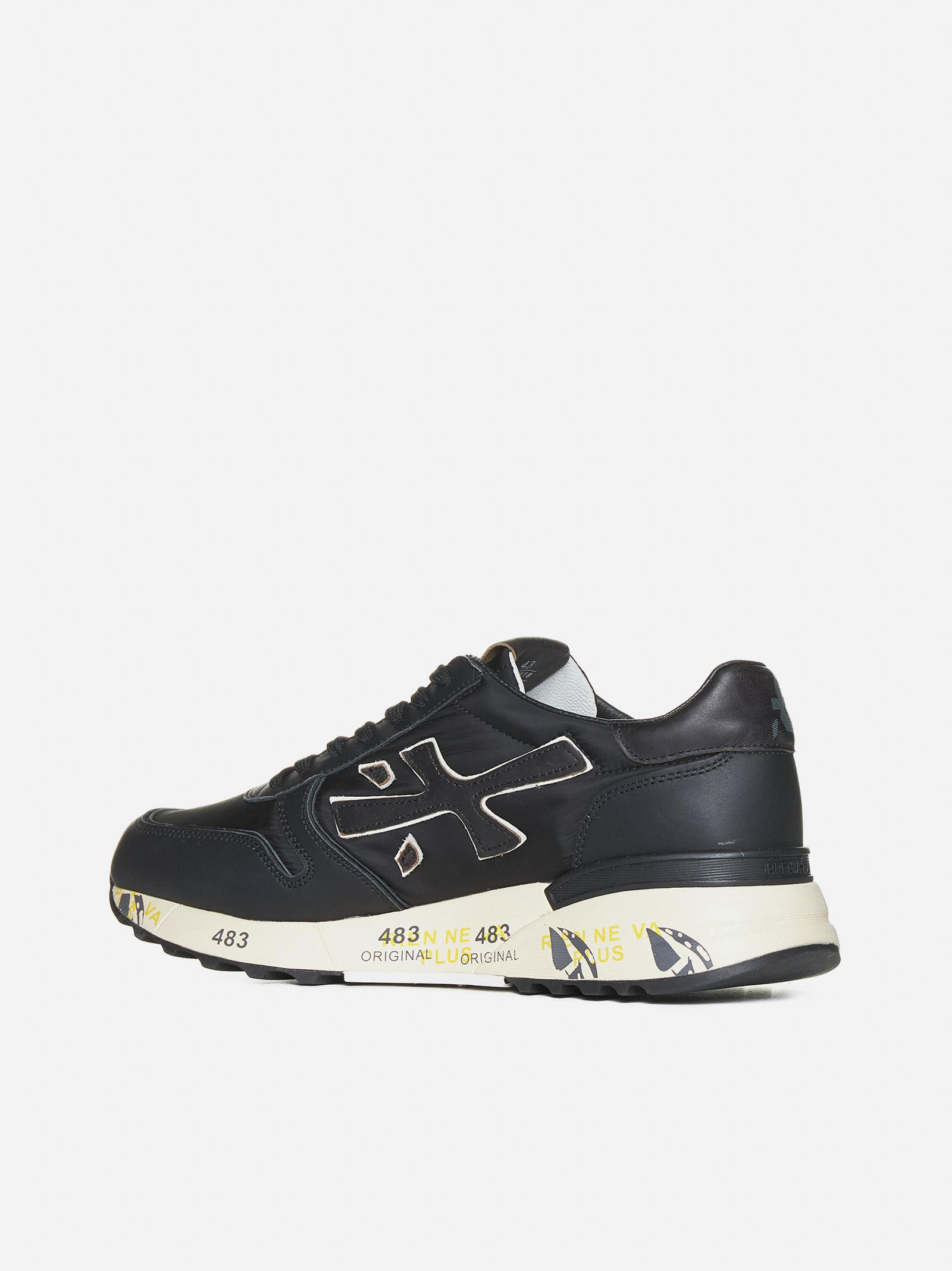 Shop Premiata Mick Leather And Nylon Sneakers