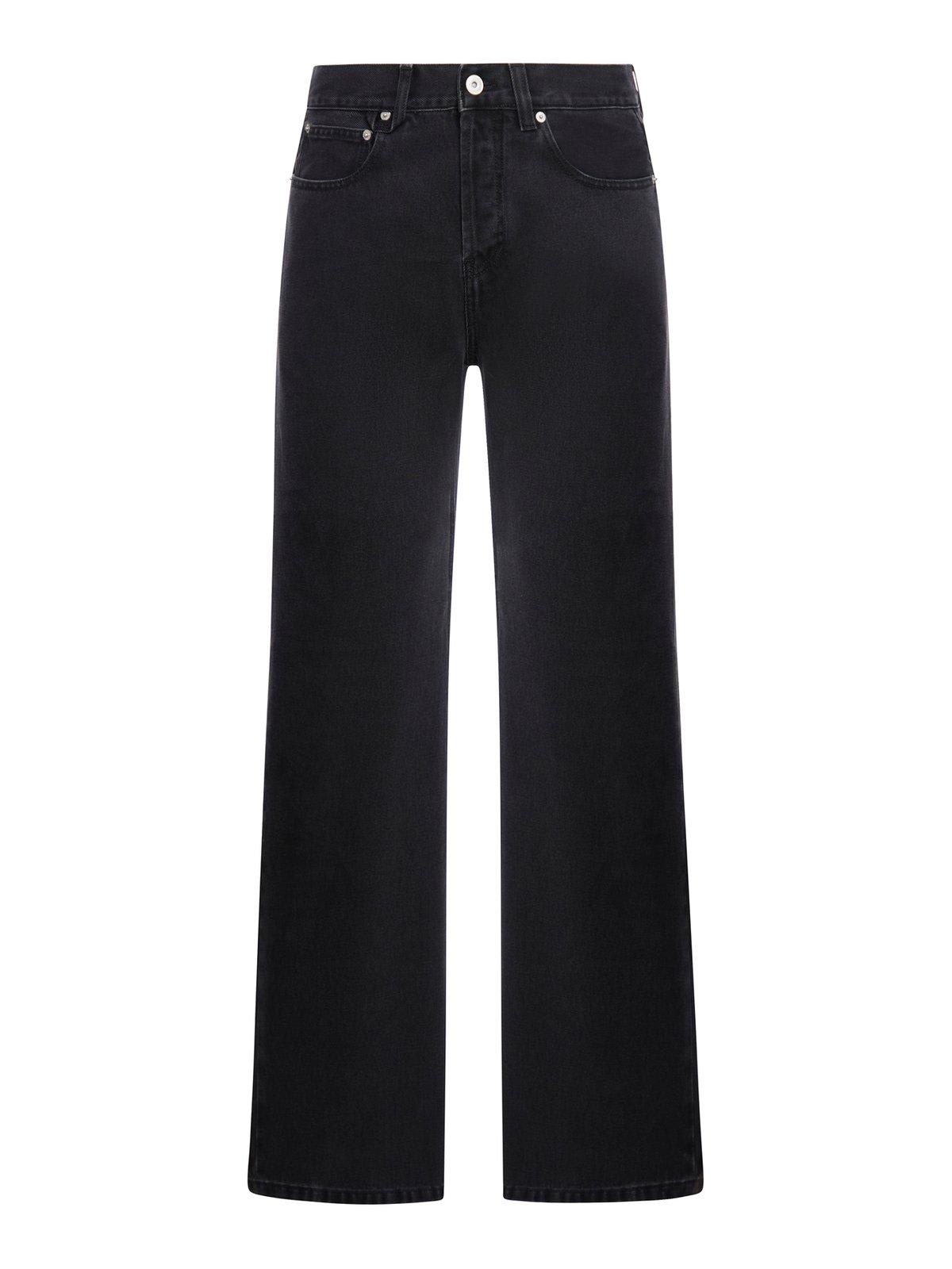 Shop Jacquemus Mid-rise Straight-leg Jeans In 990 Black