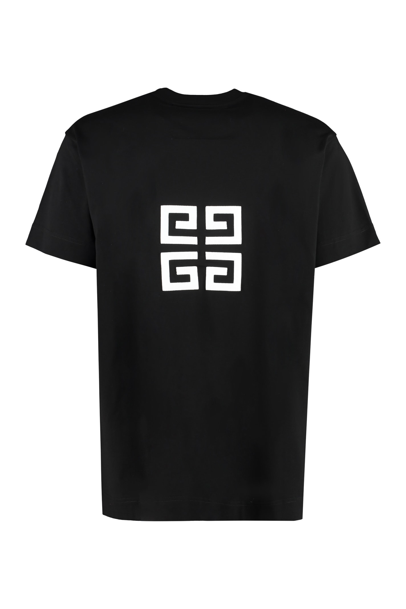 Givenchy Blackwhite Logo Embroidery T-shirt In Black