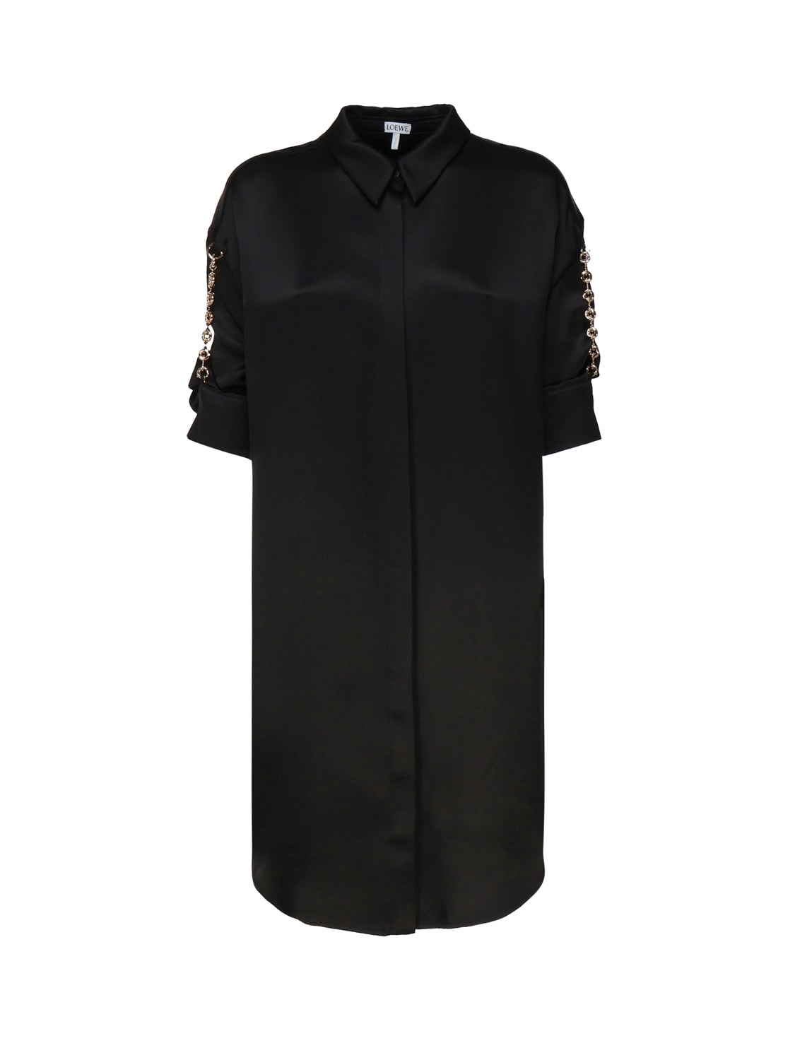 Loewe Shirt Dress In Cotton In Black