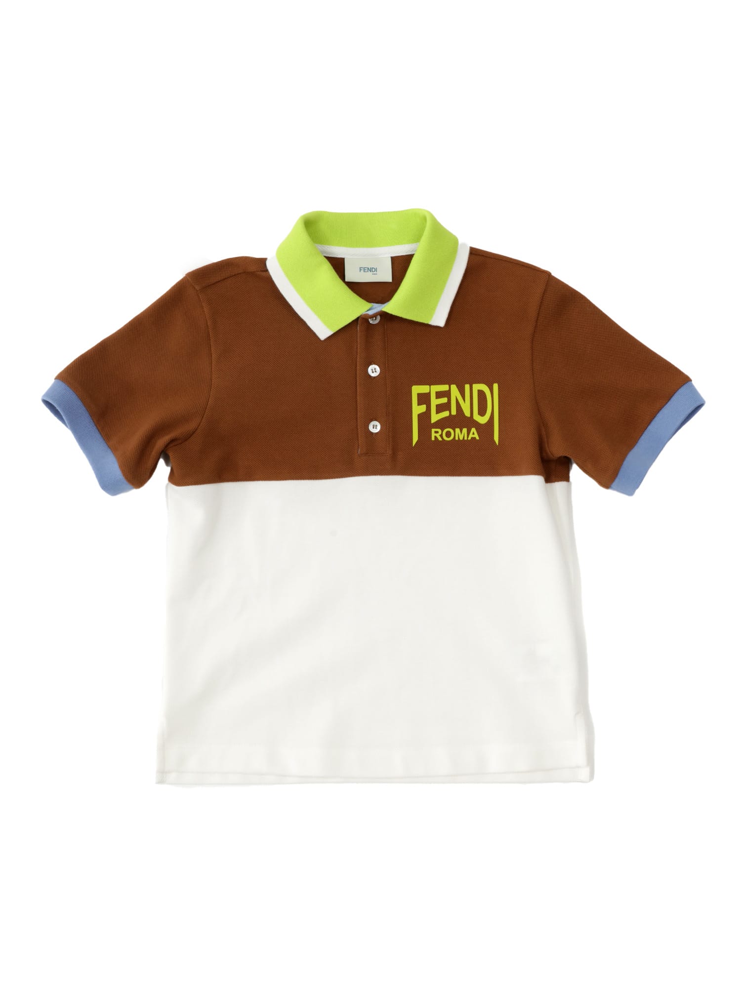 Shop Fendi Color-block Polo Shirt In White