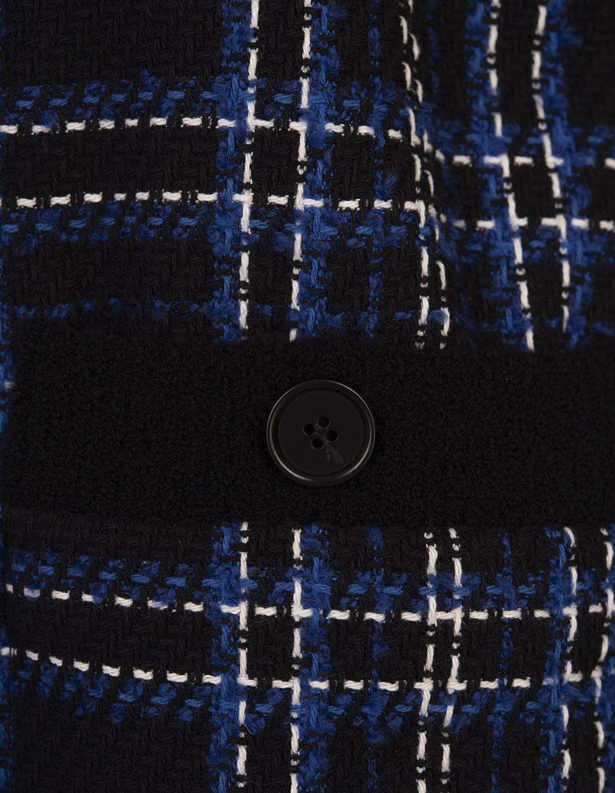 Shop Msgm Oversized Cardigan In Blue Tweed With Maxi Check Pattern