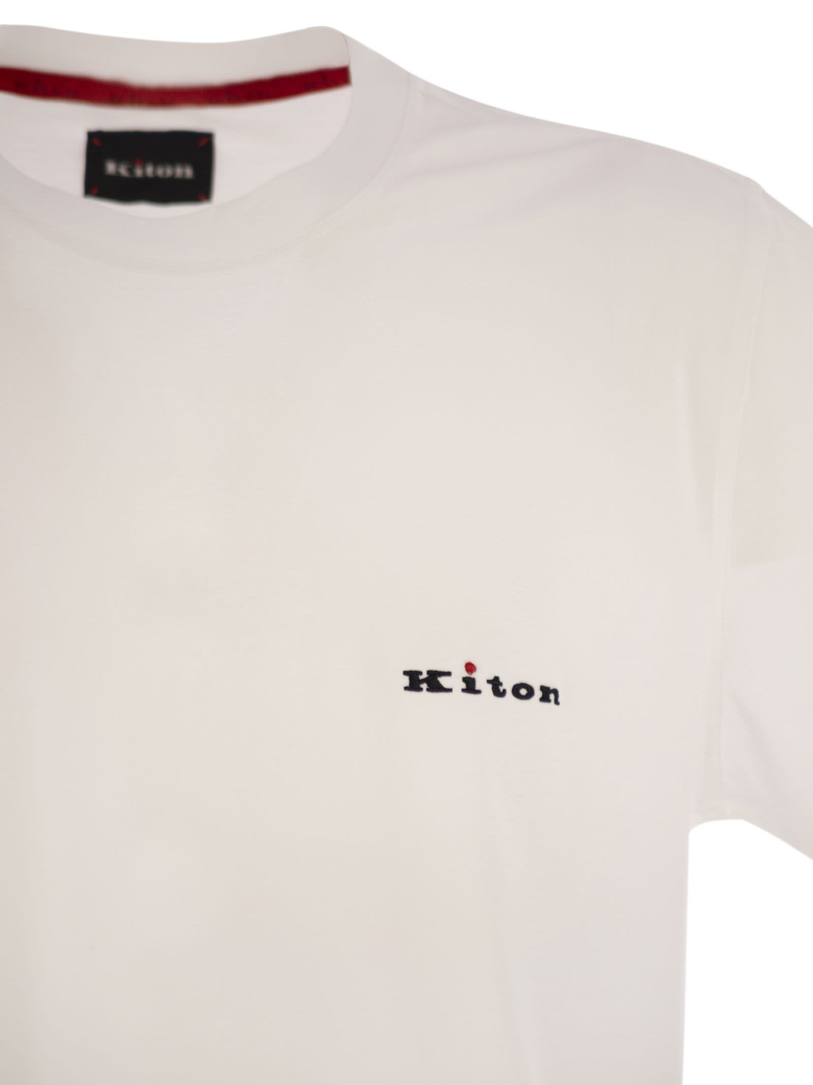 KITON COTTON T-SHIRT WITH LOGO 