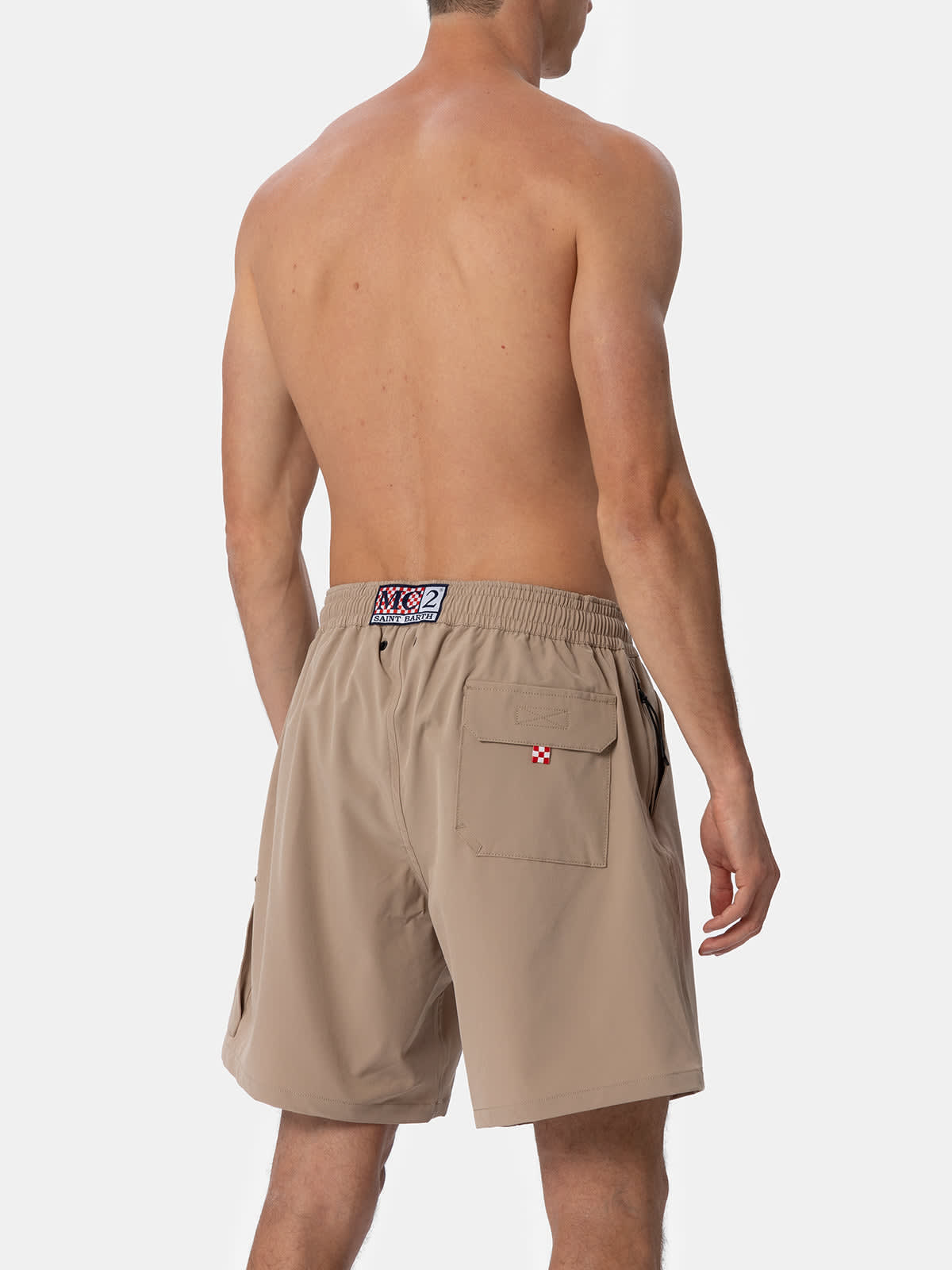 Mc2 Saint Barth Logo-embroidered Swim Shorts In White