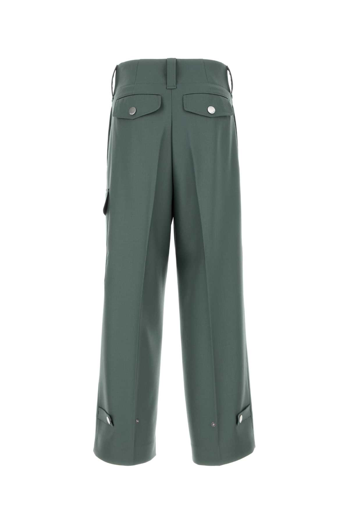 Shop Ami Alexandre Mattiussi Sage Green Wool Pant In Antiqueclay