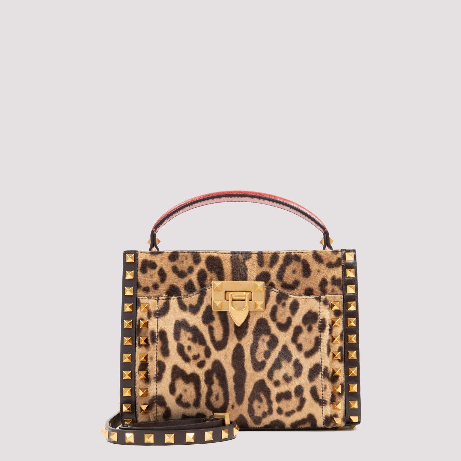 Valentino Rockstud Leopard Printed Shoulder Bag