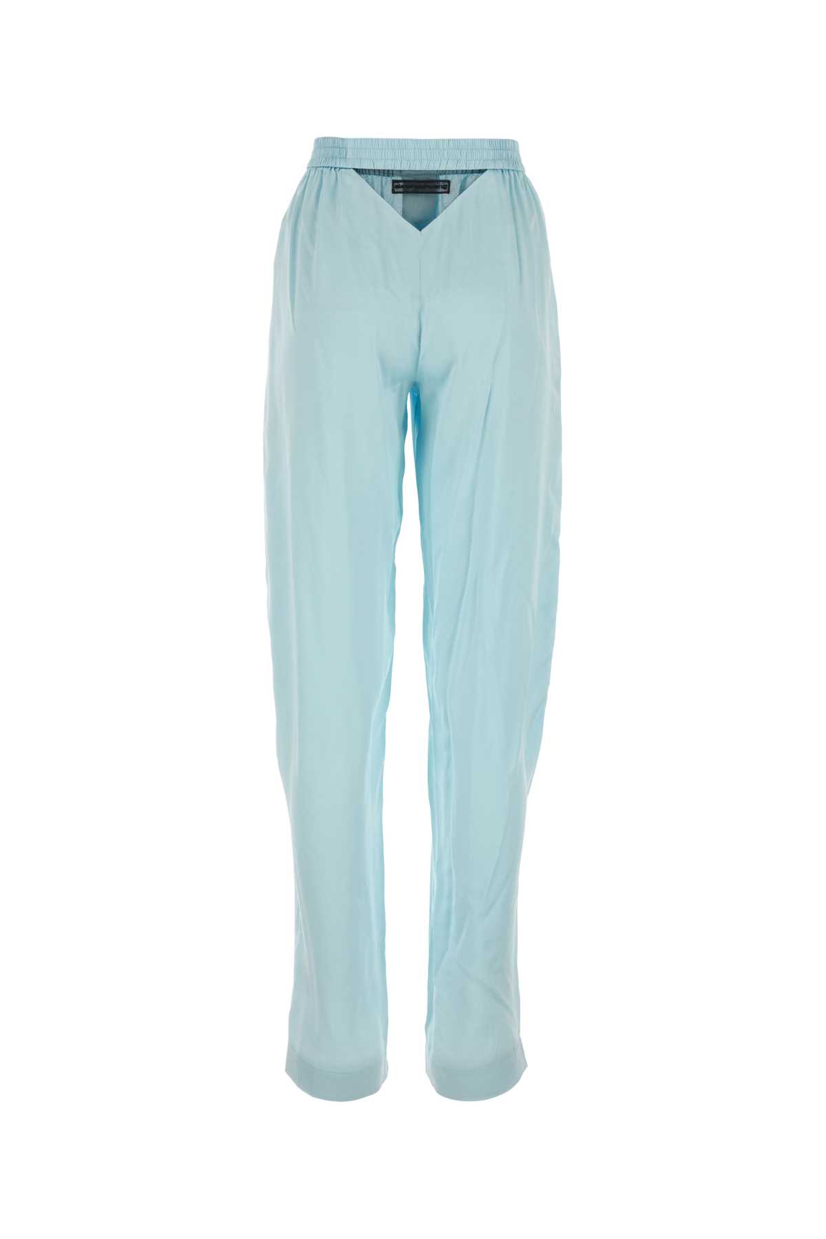 Alexander Wang Light Blue Satin Pyjama Trouser In Shineblue