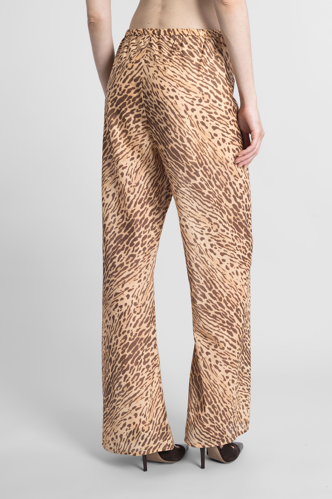Zimmermann Cascadian Animal Print Wide-leg Pant In Brown