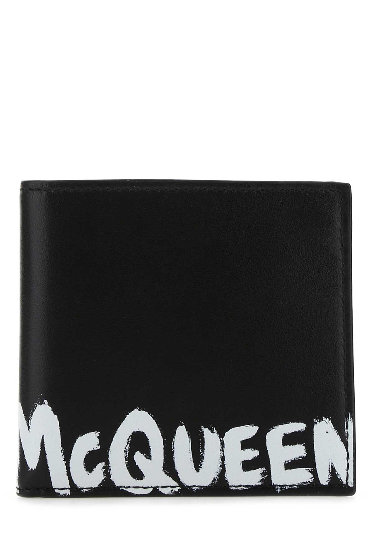 Shop Alexander Mcqueen Black Leather Wallet In 1070