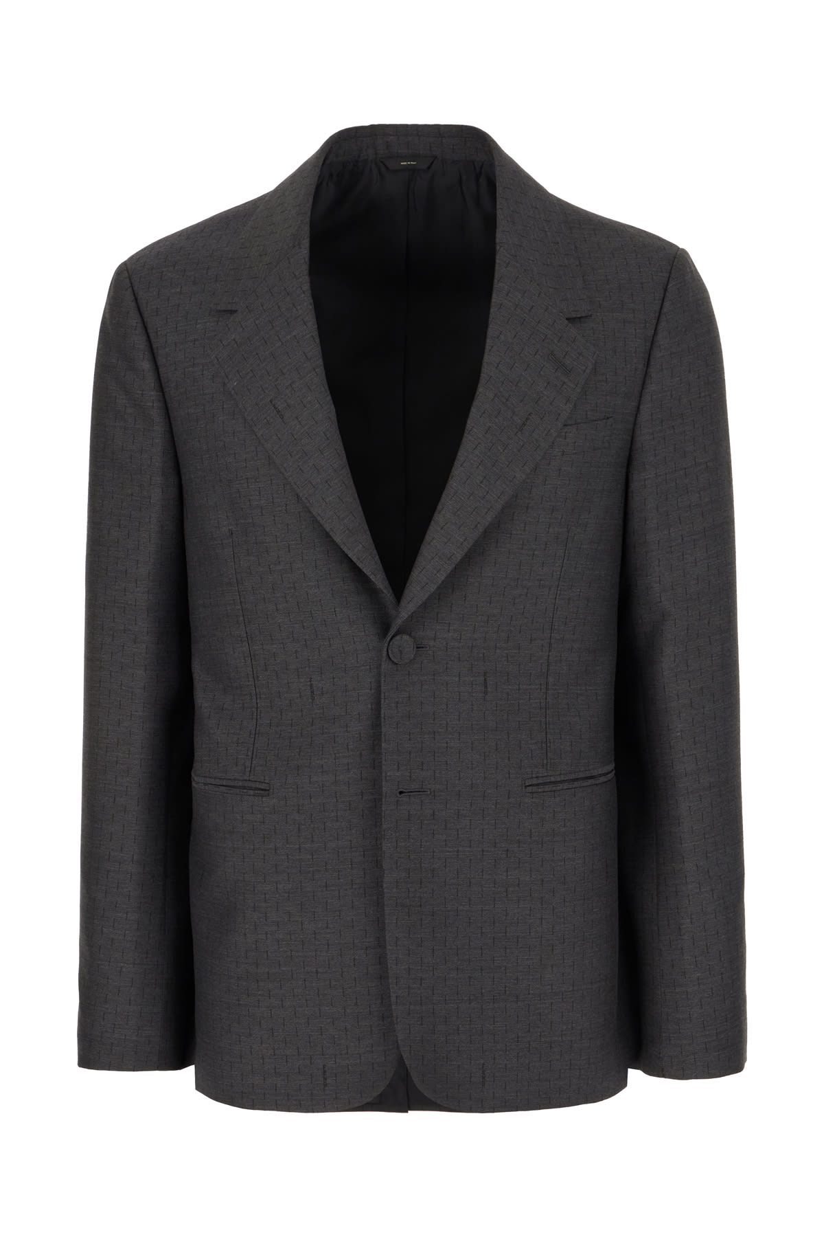 Fendi Grey Wool Blazer In Grigio