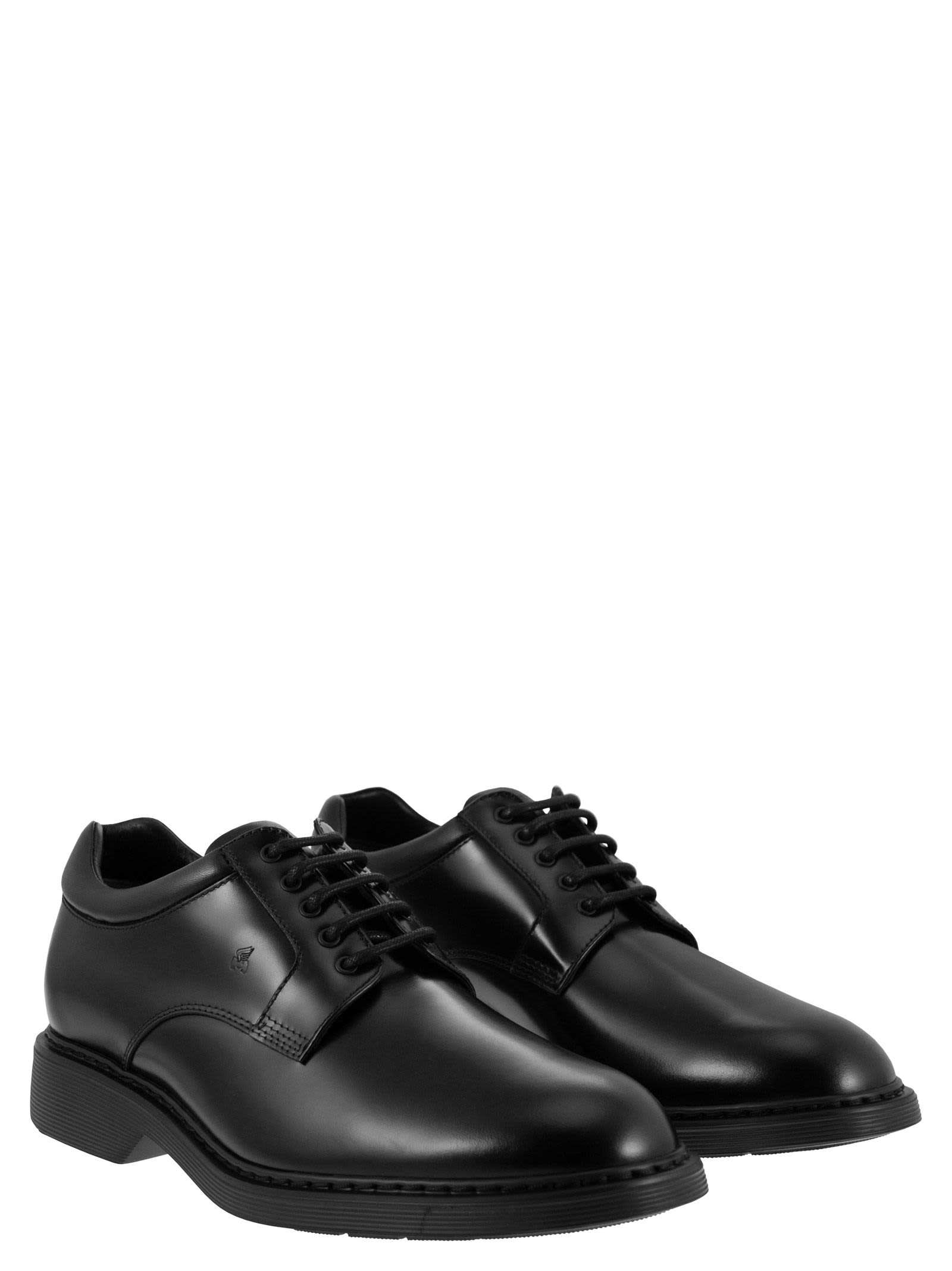 Shop Hogan H576 - Derby Lace-ups With Rubber Bottom In Black