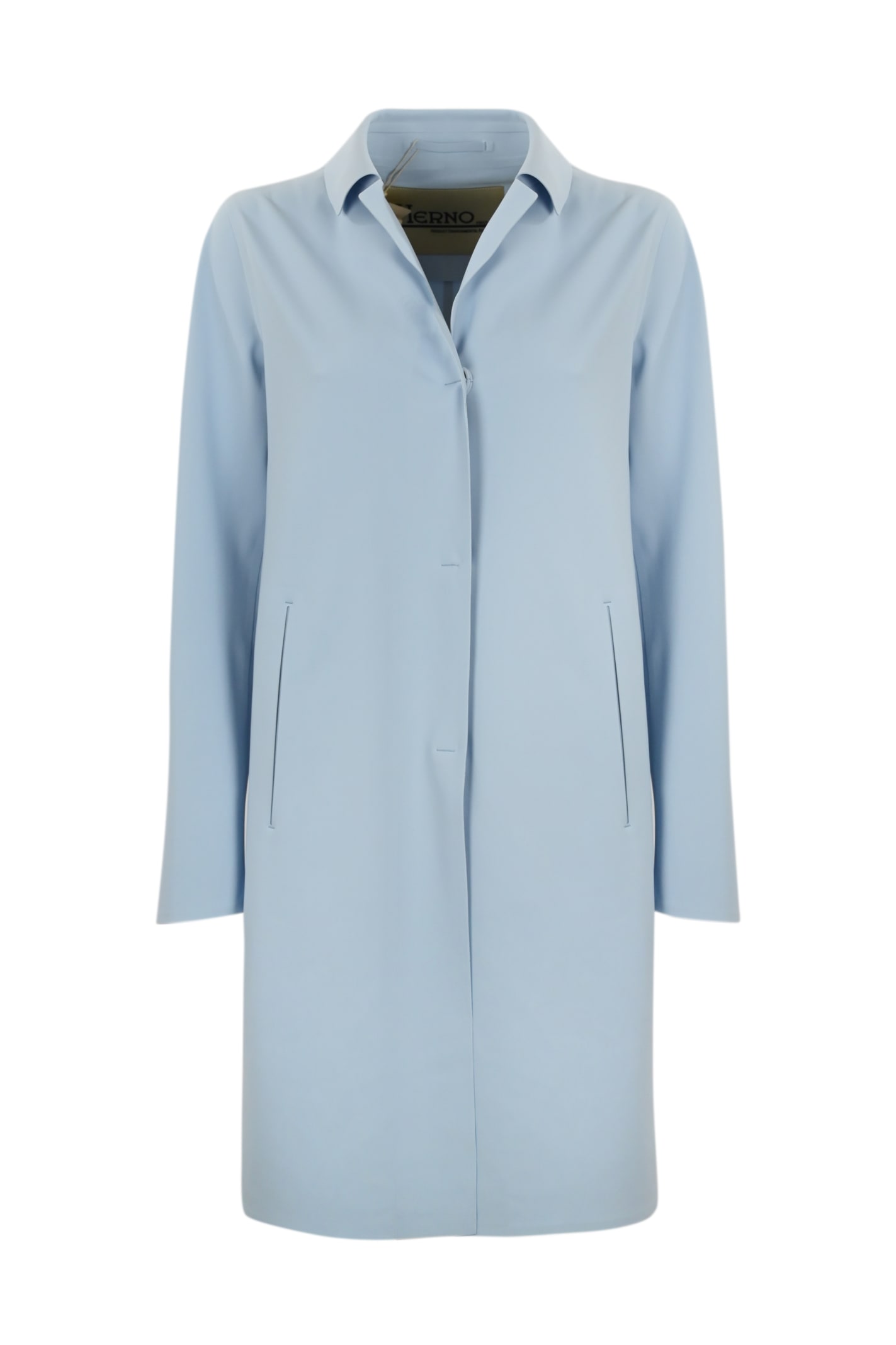Herno First-act Pef Coat In Celeste