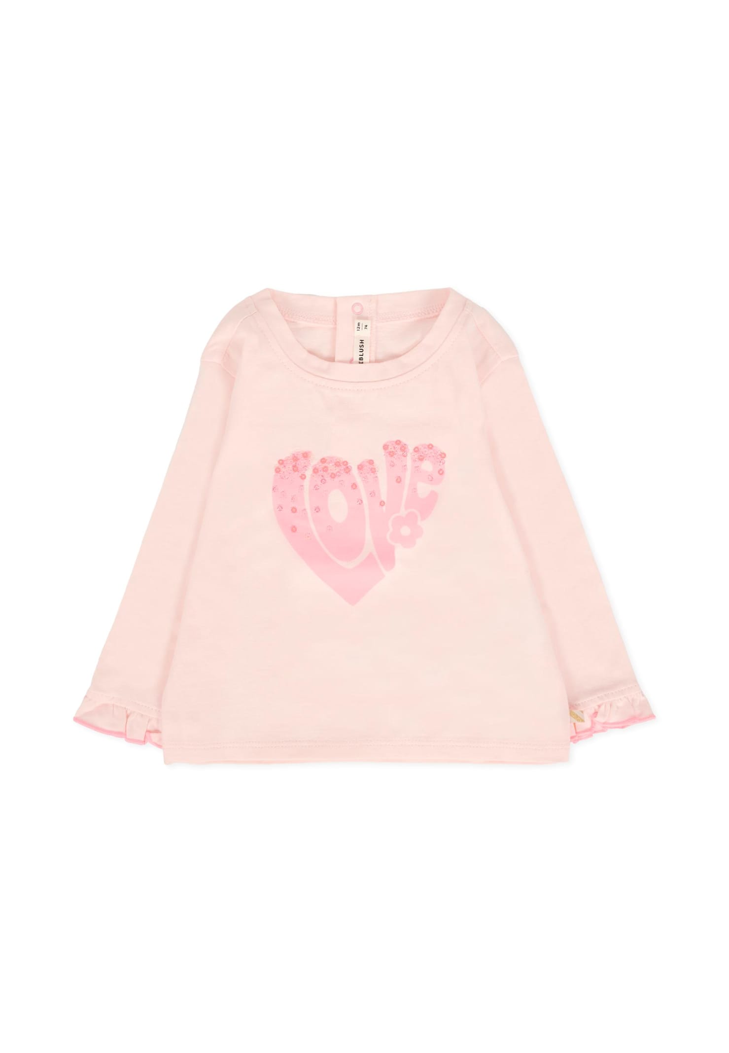 Billieblush Pink T-shirt For Baby Girl With Writing In Pink