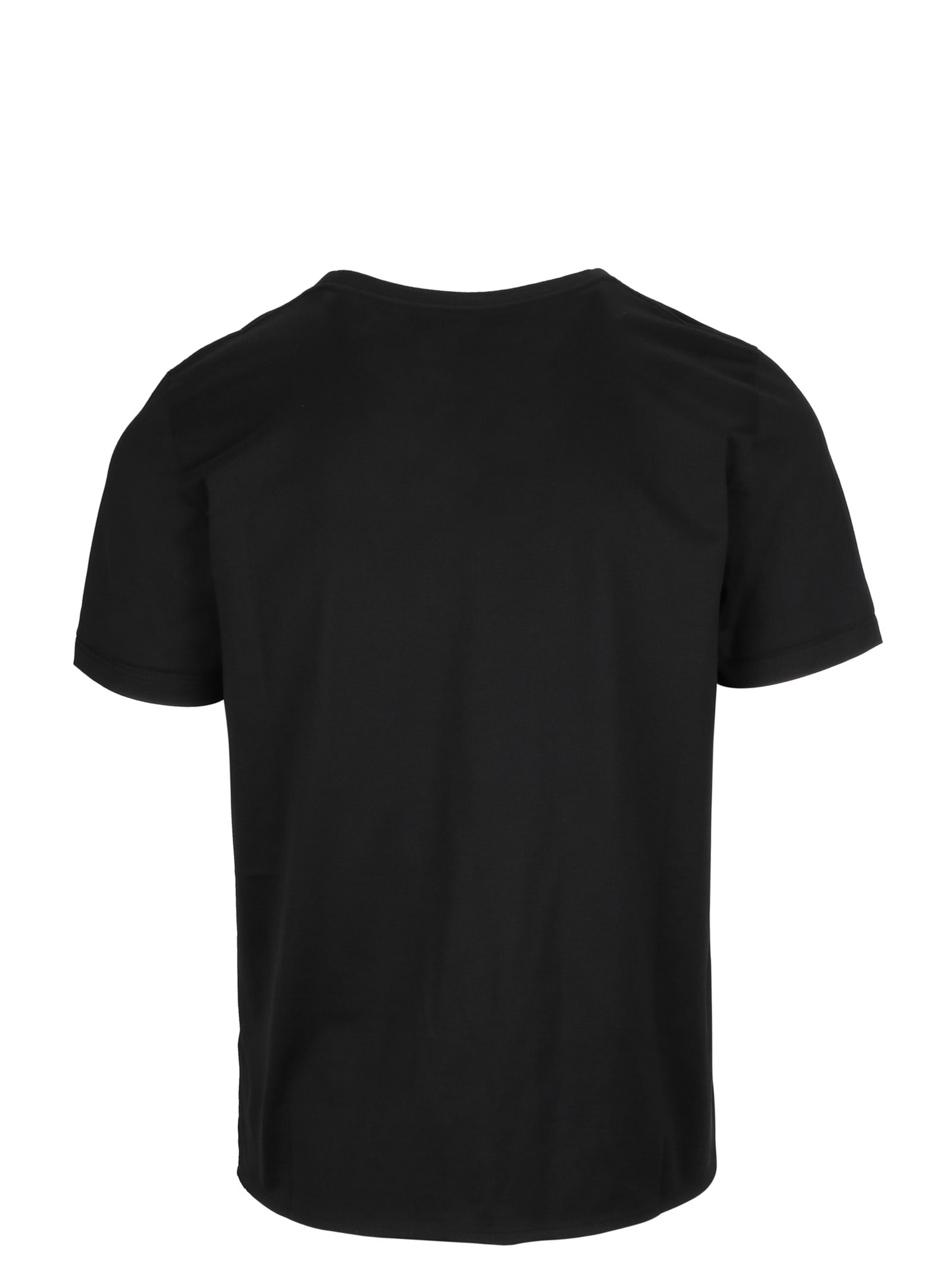 Saint Laurent Black Cotton T-shirt With Logo Print | ModeSens