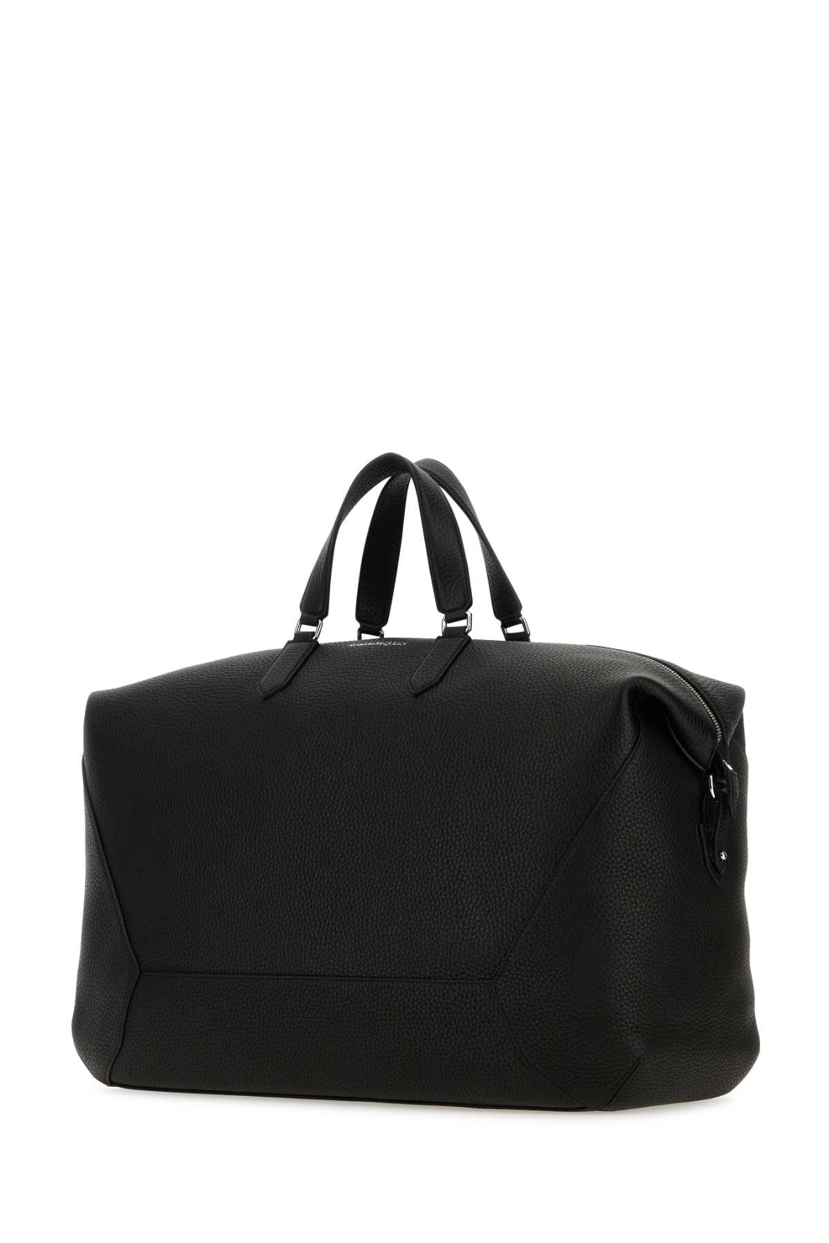Shop Alexander Mcqueen Black Leather Edge Travel Bag