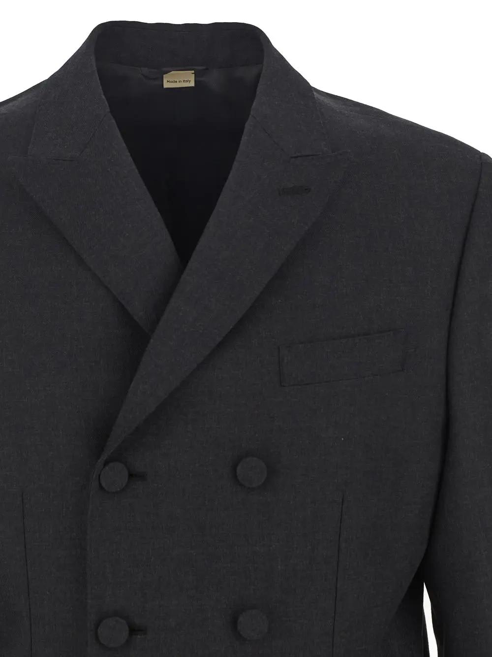 Shop Gucci Double-breasted Wool Twill Jacket