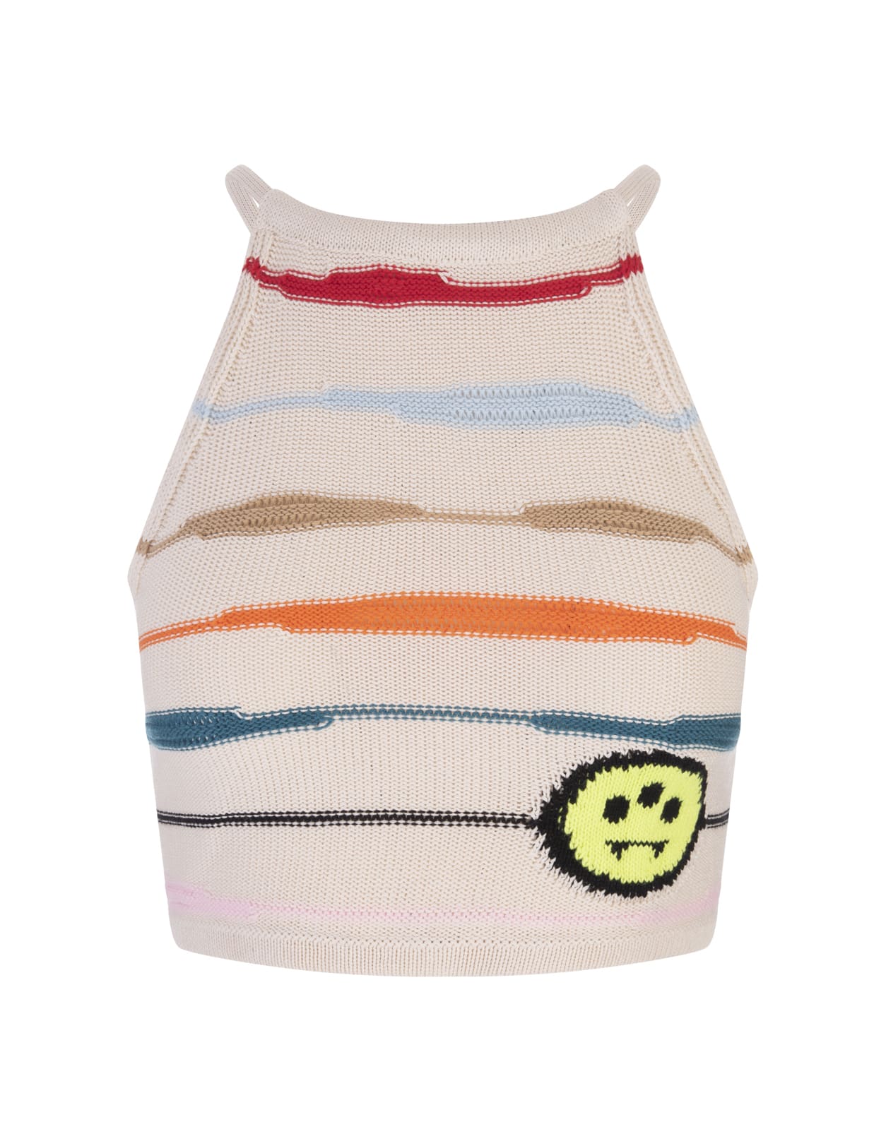 BARROW BUTTER TOP WITH LOGO AND MULTICOLOUR STRIPES