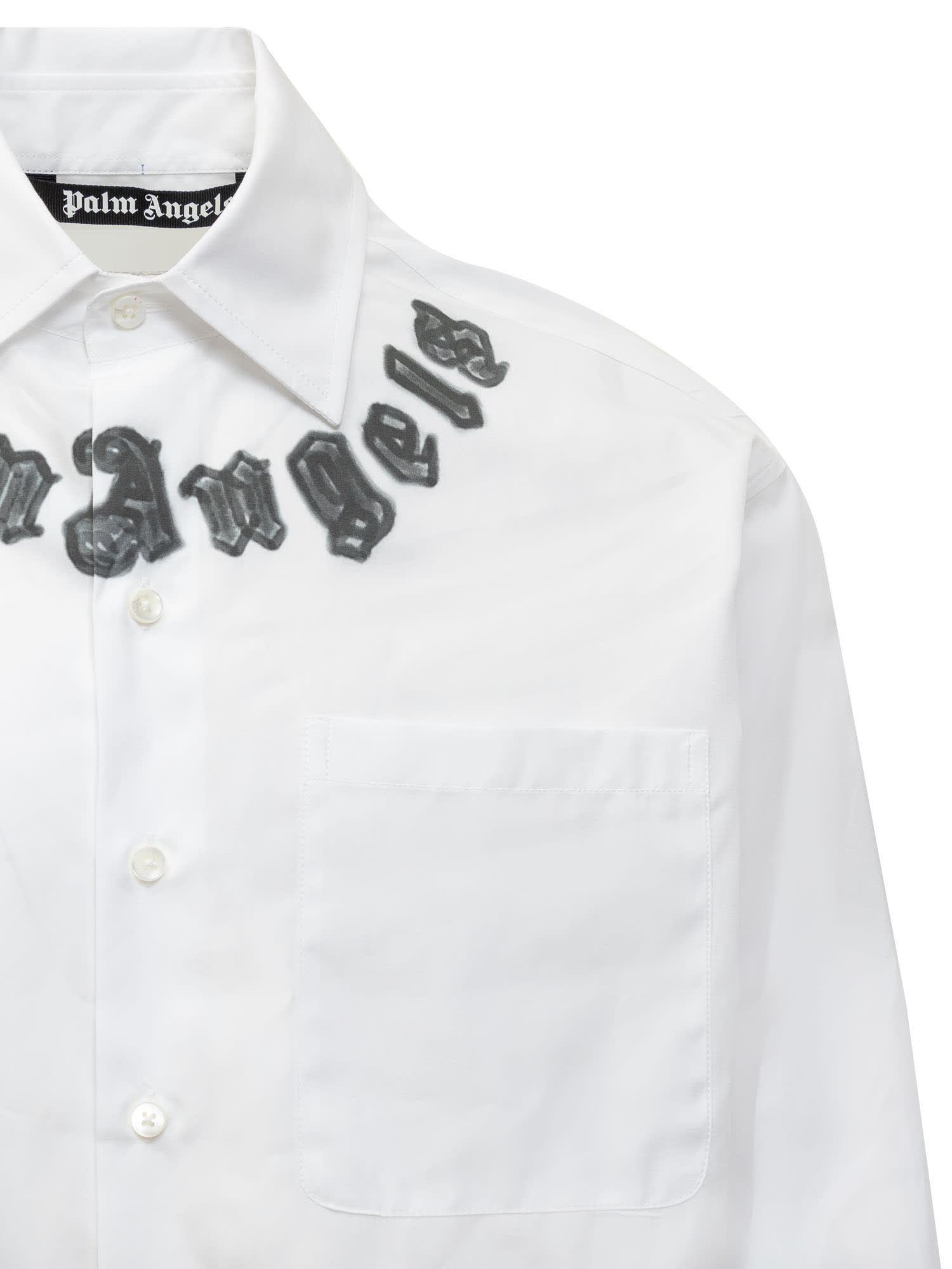 Shop Palm Angels Shirt In White Black